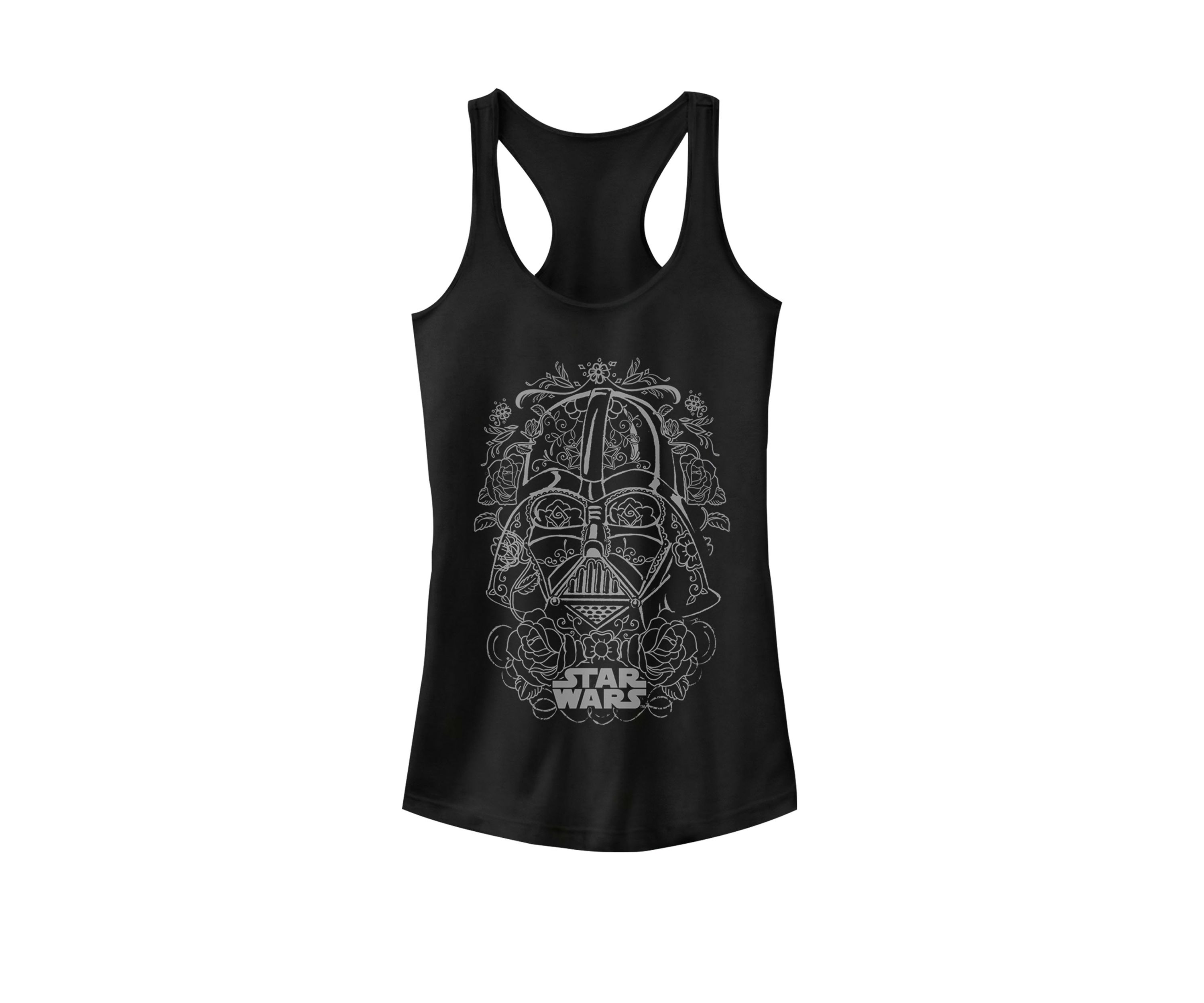 Darth Vader Sugar Skull Line Art Graphic Racerback Tank