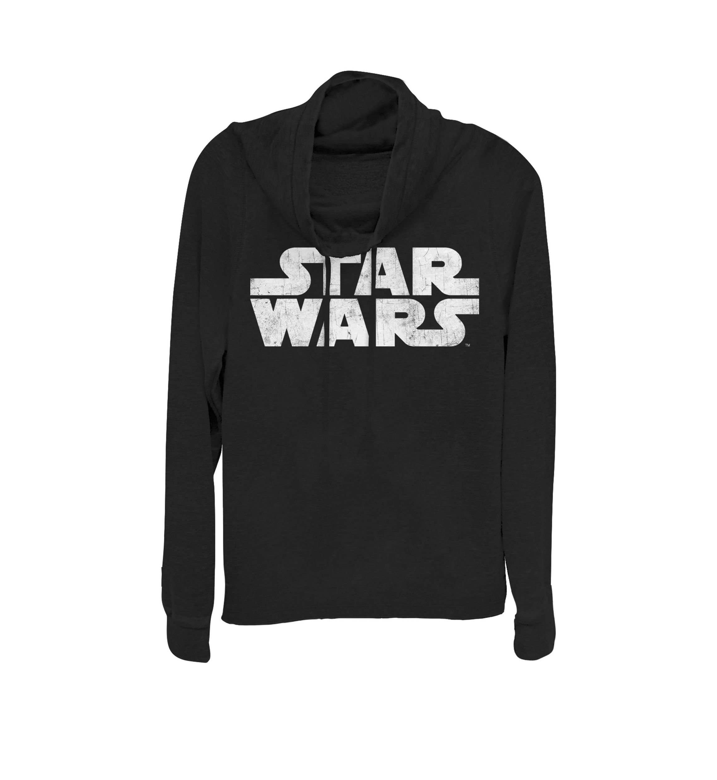 Juniors Simple Vintage Logo Cowl Neck Graphic Pullover