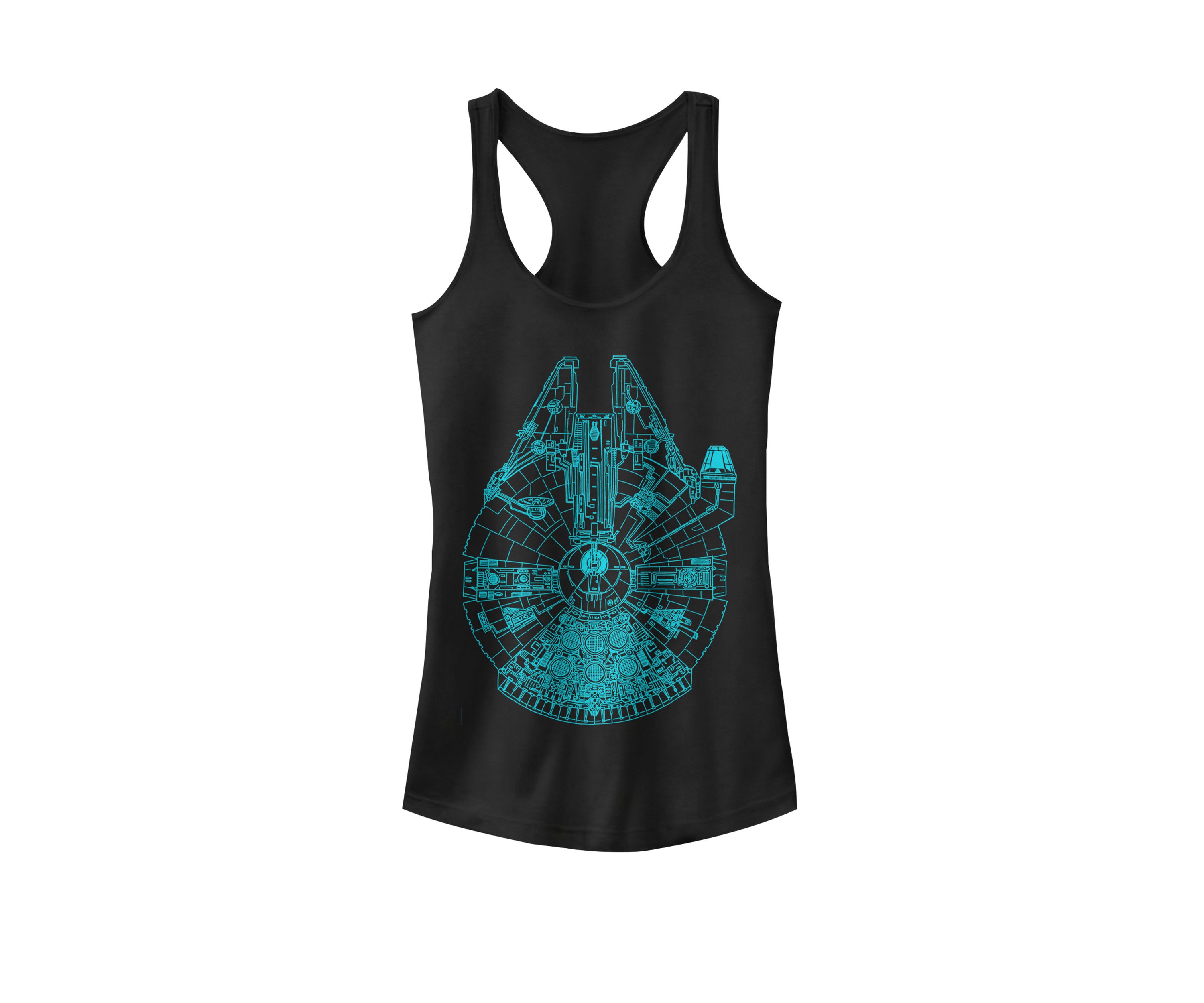Star Wars Millennium Falcon Line Art Graphic Racerback Tank | Belk