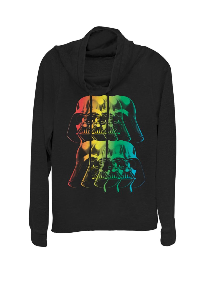 Darth Vader Rainbow Helmets Cowl Neck Pullover