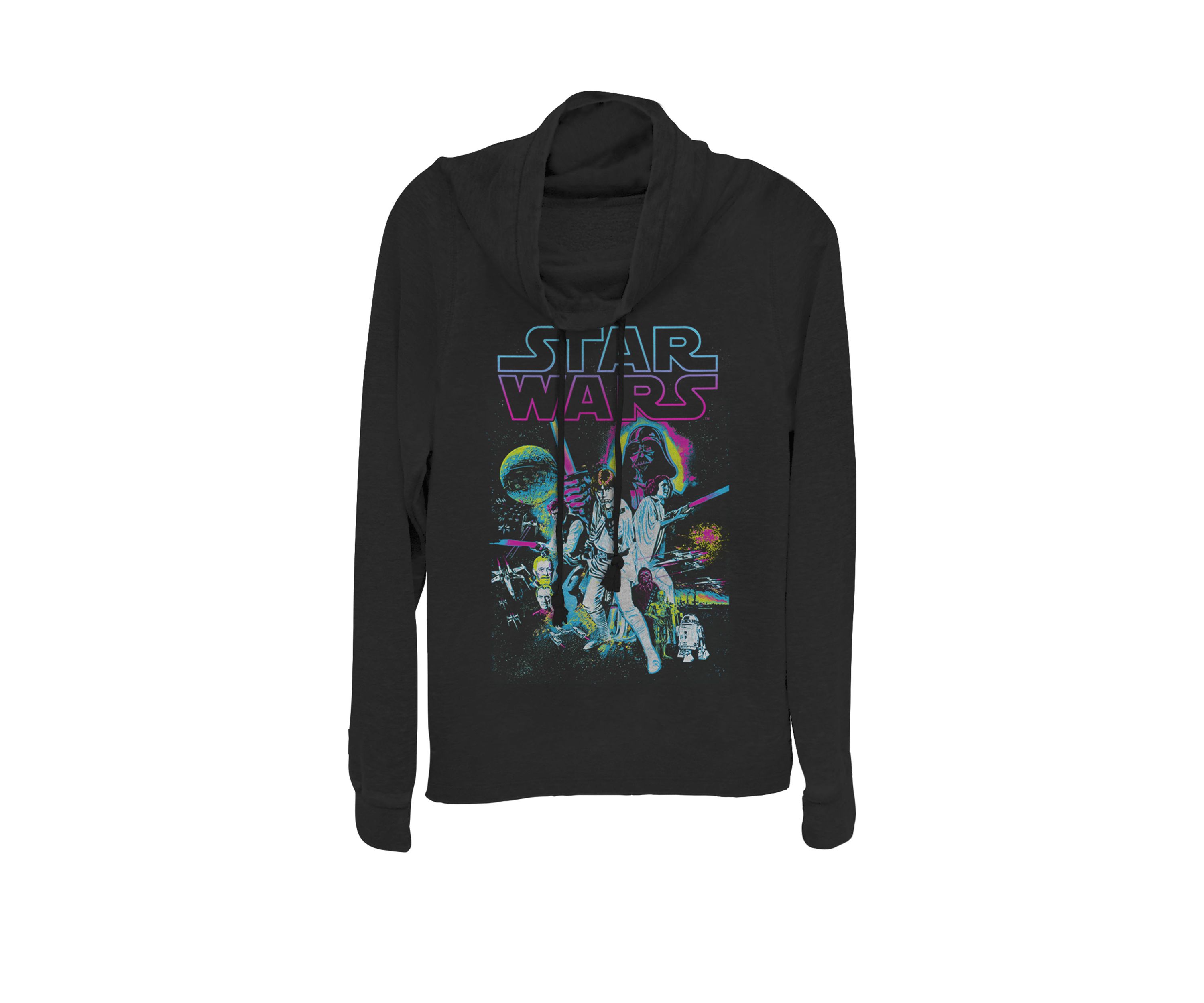 A New Hope Neon Classic Group Poster Cowl Neck Pullover