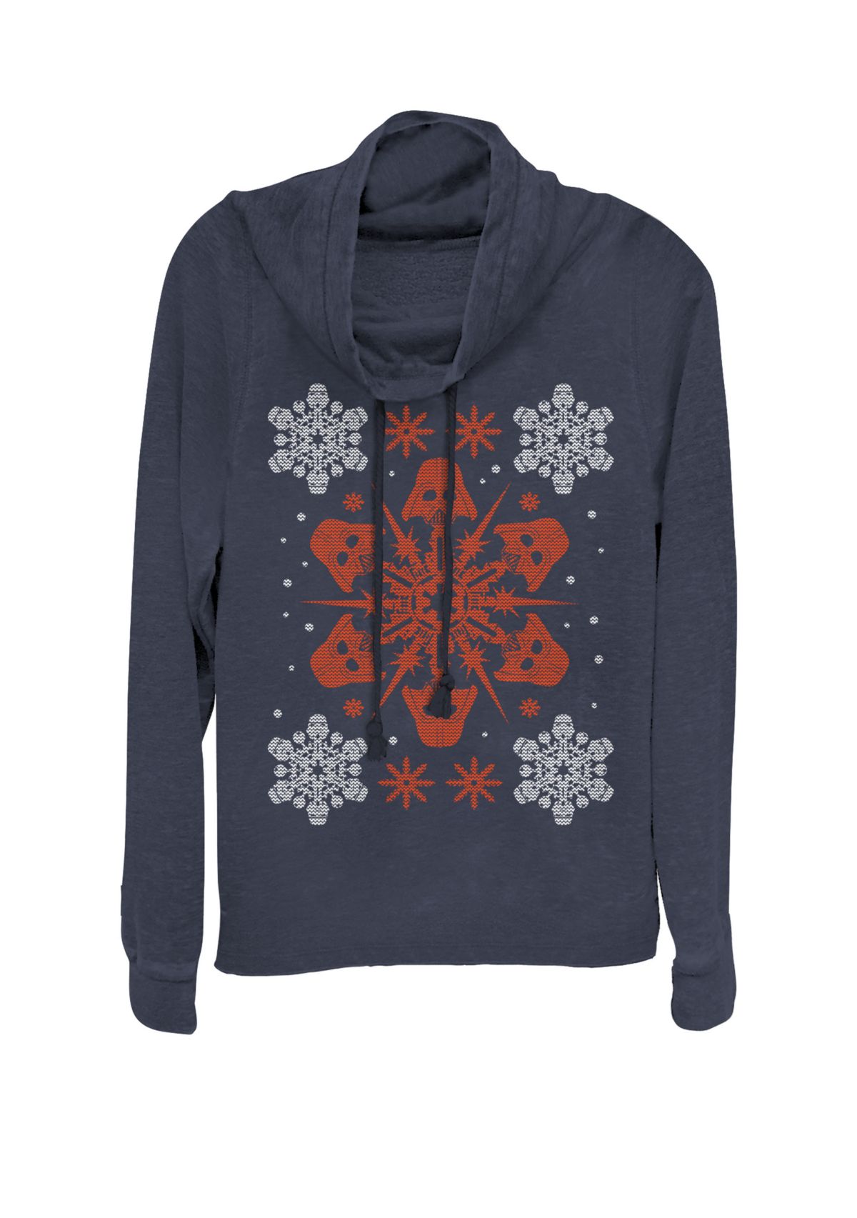 Darth Vader Holiday Snowflake Cowl Neck Pullover