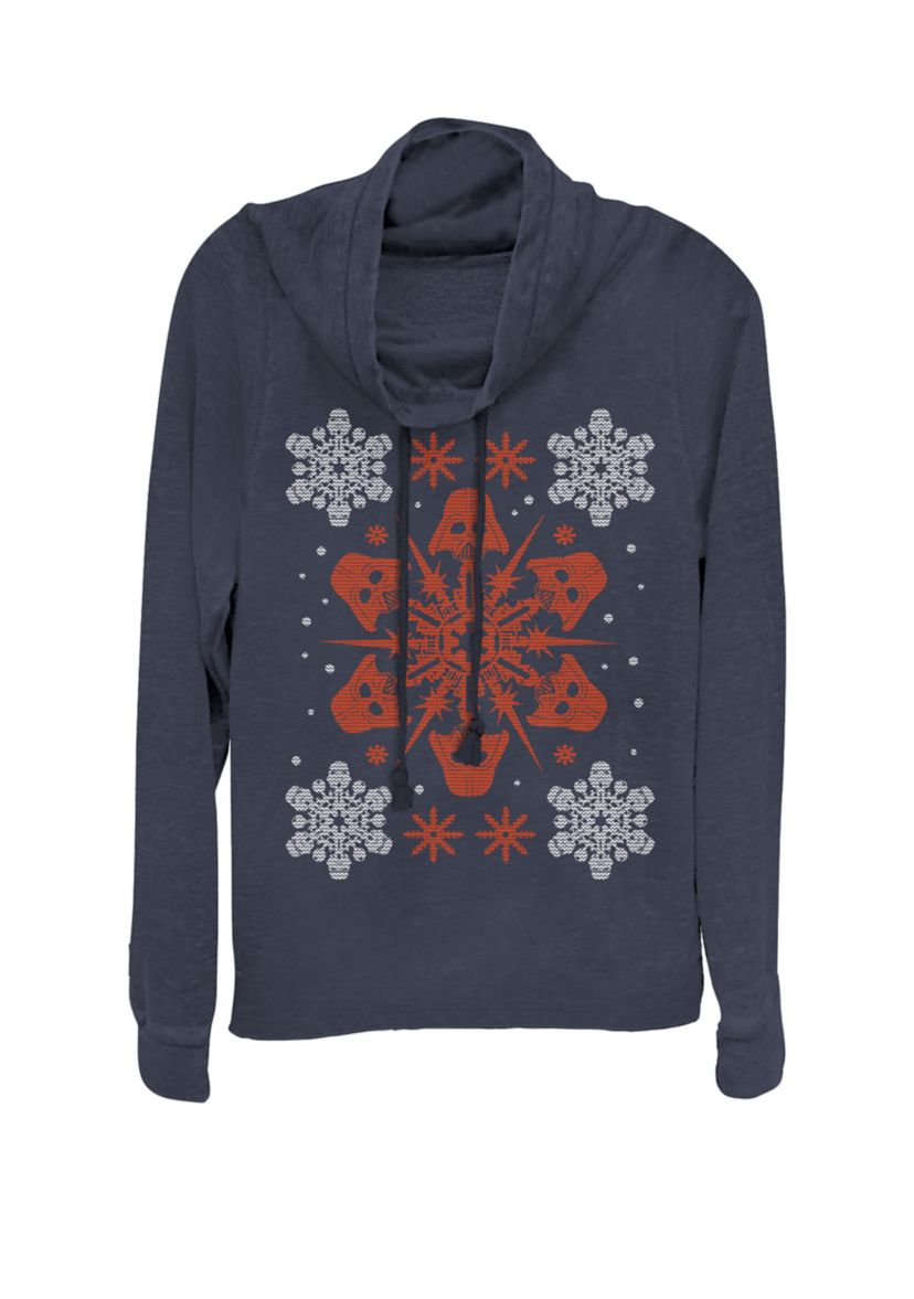 Darth Vader Holiday Snowflake Cowl Neck Pullover