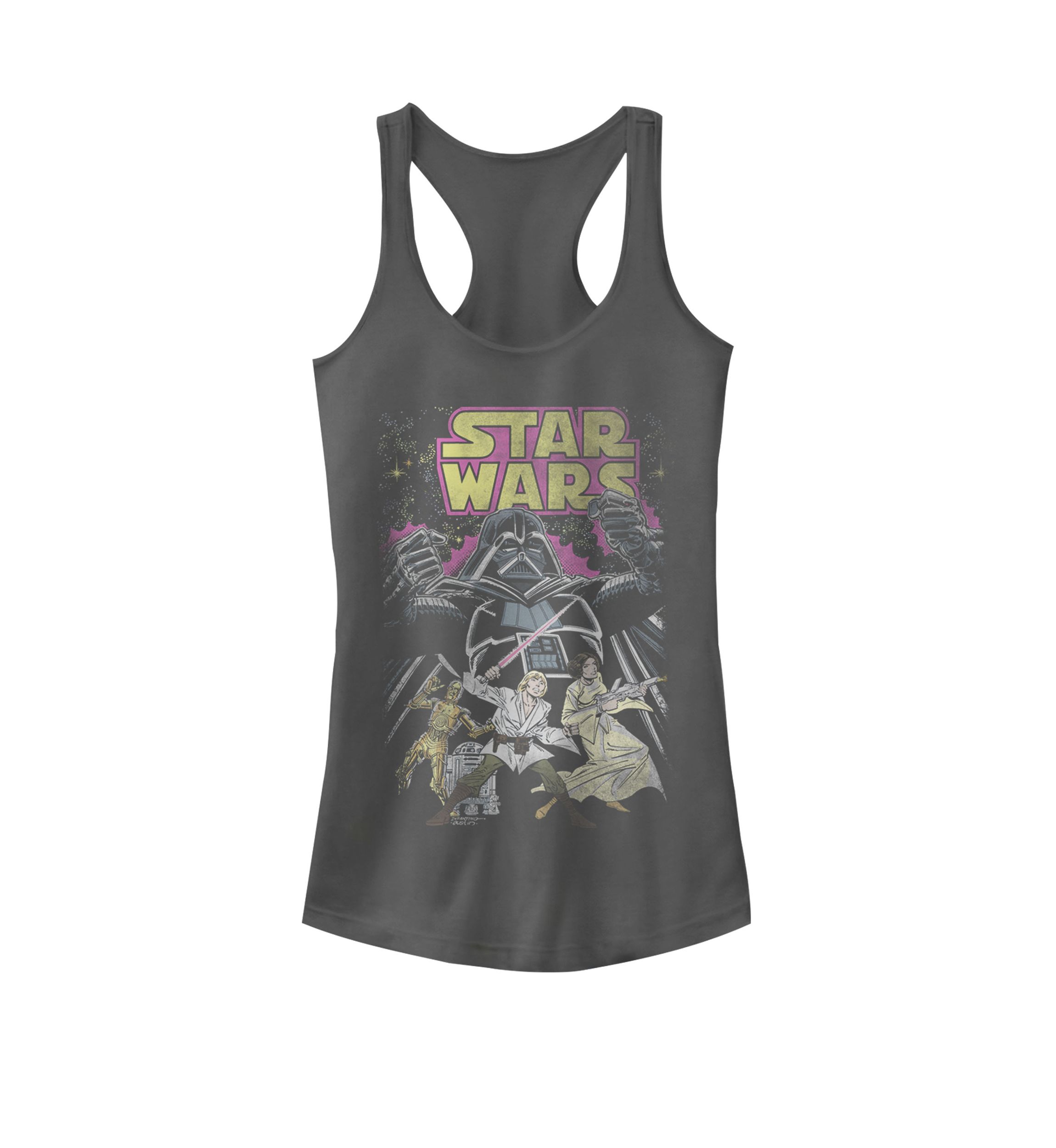 Womens Vintage Classic Comic Book Graphic Racerback Tank