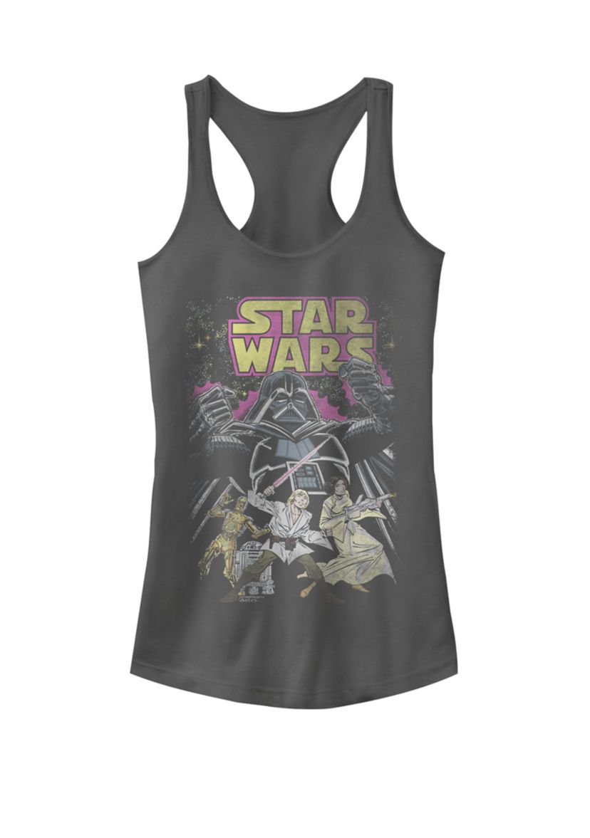 Womens Vintage Classic Comic Book Graphic Racerback Tank
