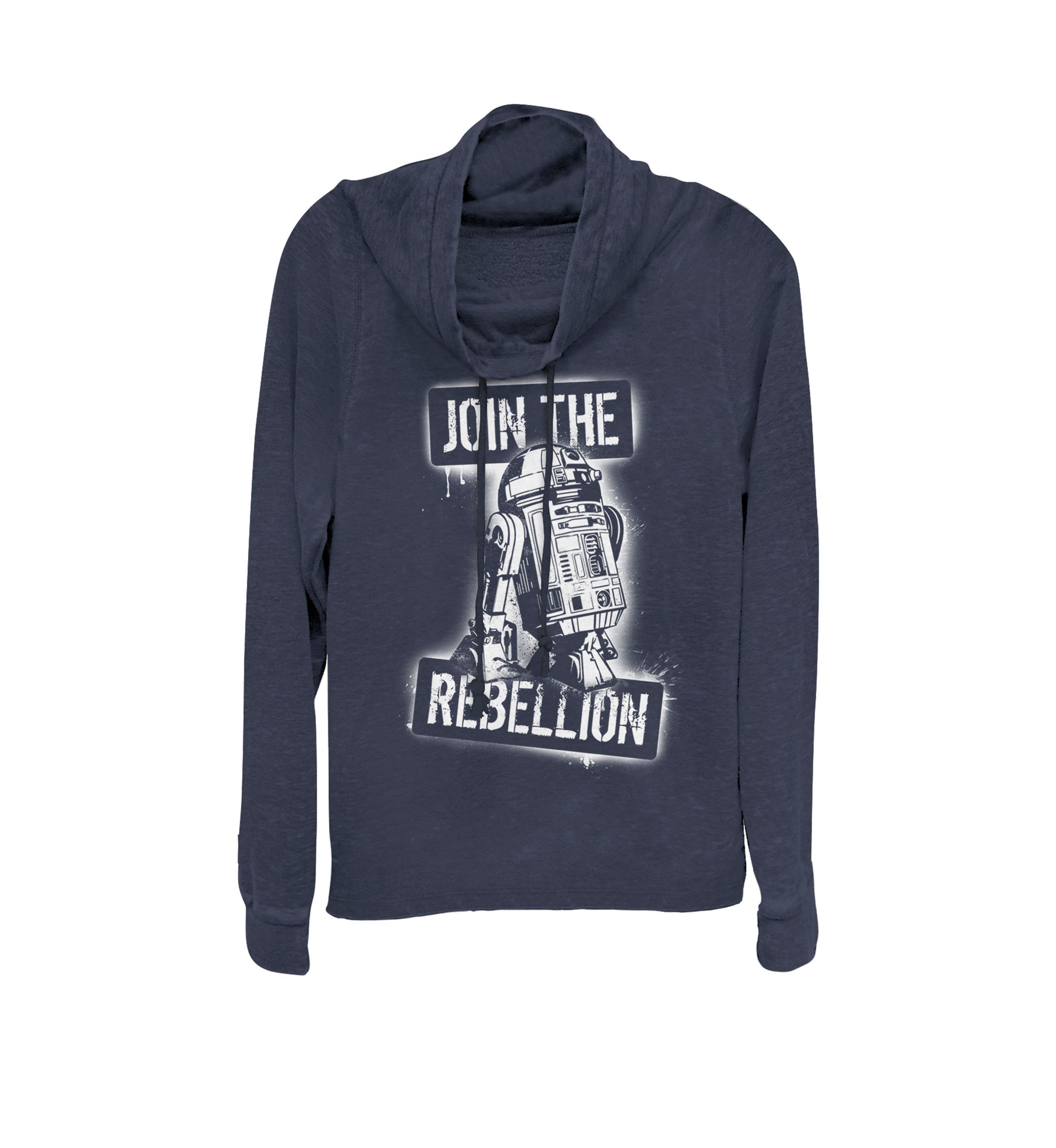 R2-D2 Join The Rebellion Stencil Cowl Neck Pullover