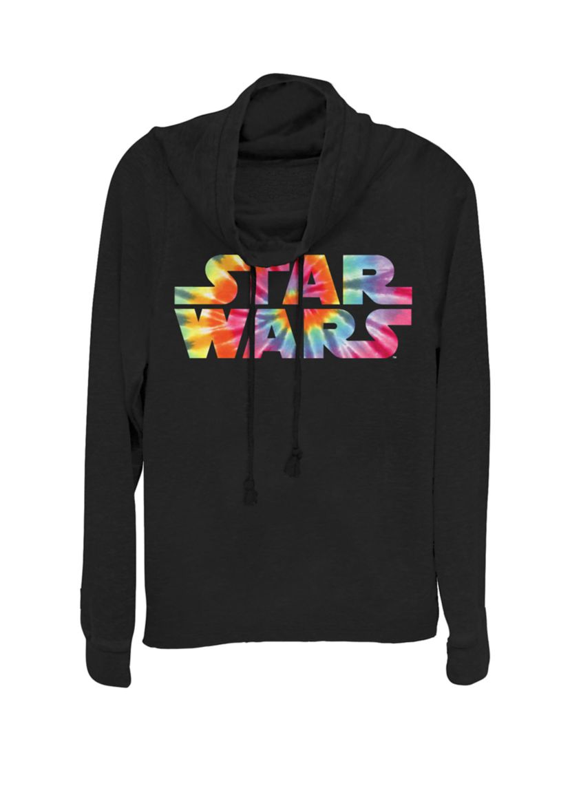 Tie Dye Logo Fill Cowl Neck Pullover