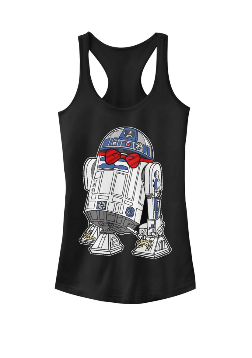 Womens Classy R2-D2 Wearing A Bow-Tie Graphic Racerback Tank
