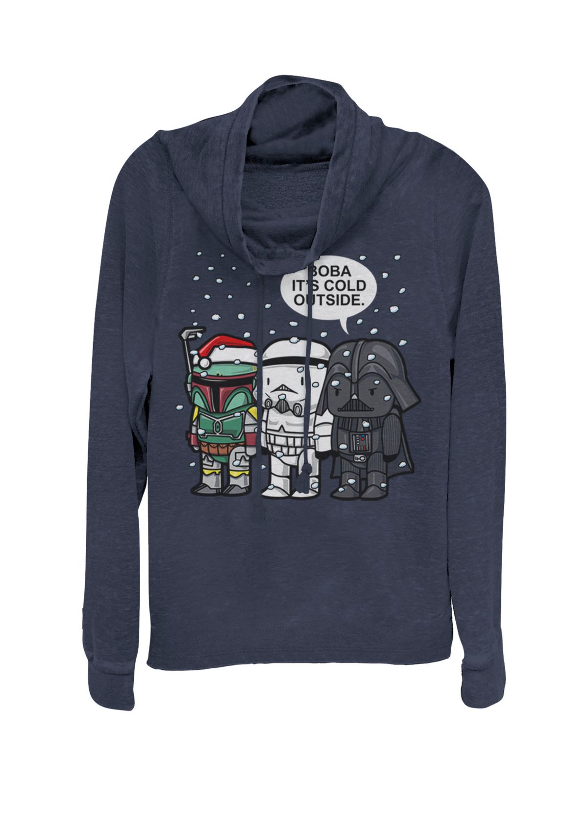 Christmas Boba Its Cold Outside Cowl Neck Pullover