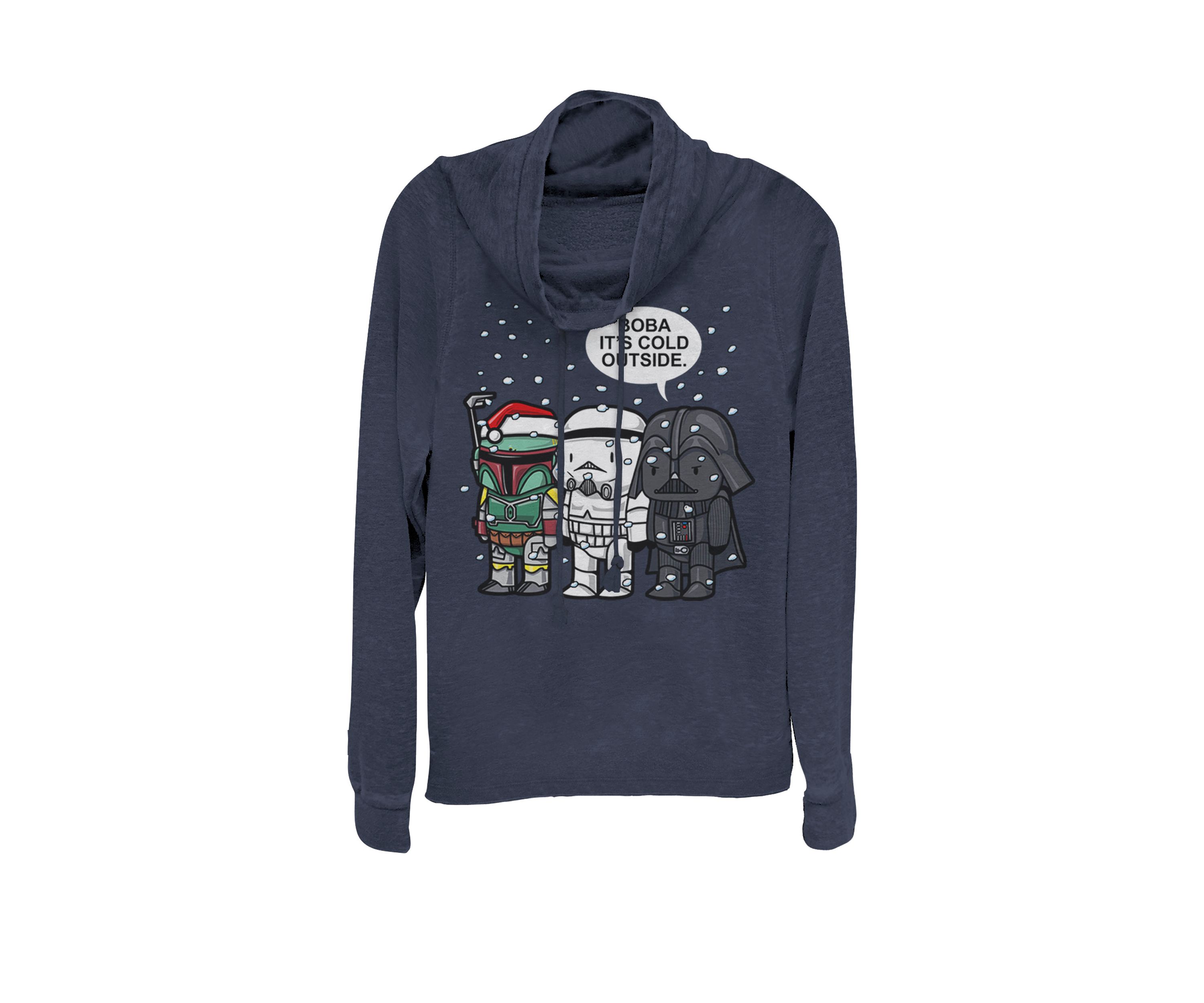 Christmas Boba Its Cold Outside Cowl Neck Pullover