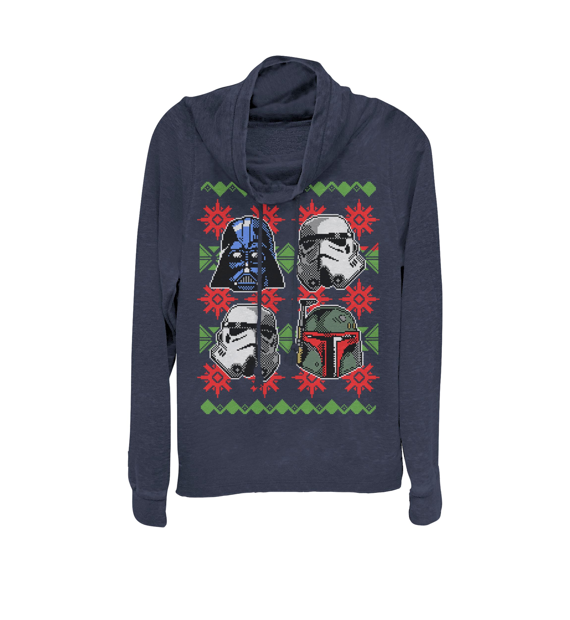 Ugly Christmas Sweater Empire Helmets Cowl Neck Pullover