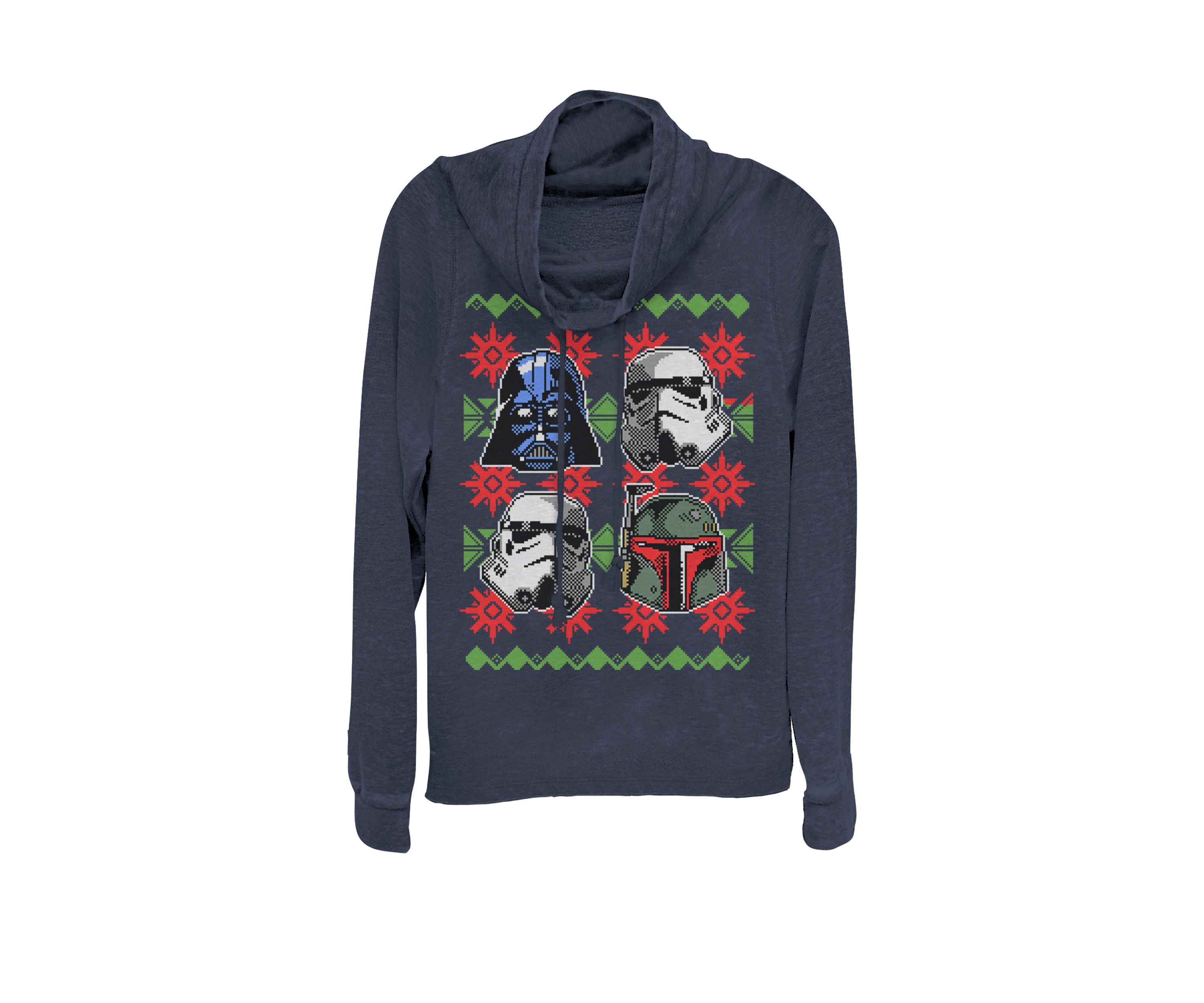 Ugly Christmas Sweater Empire Helmets Cowl Neck Pullover