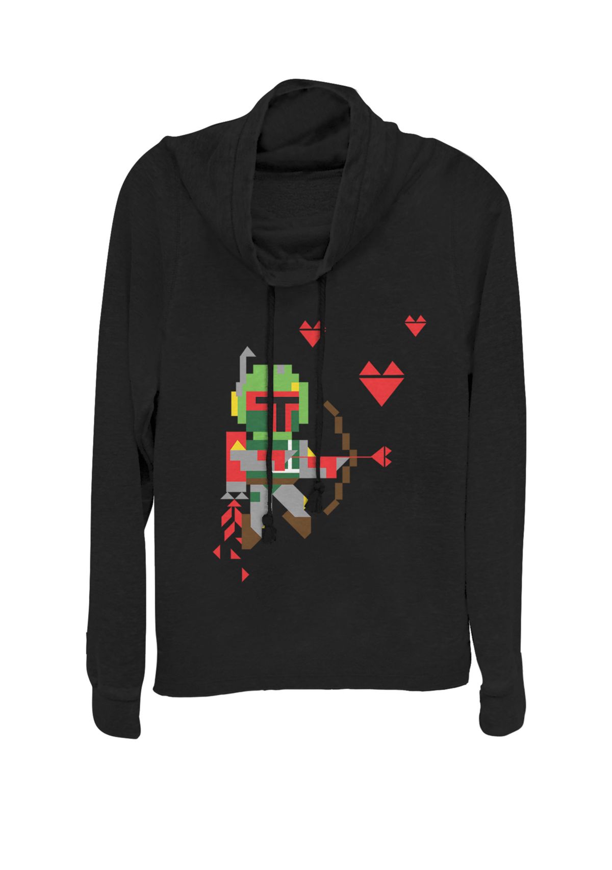 Pixel Boba Fett Love Cowl Neck Pullover