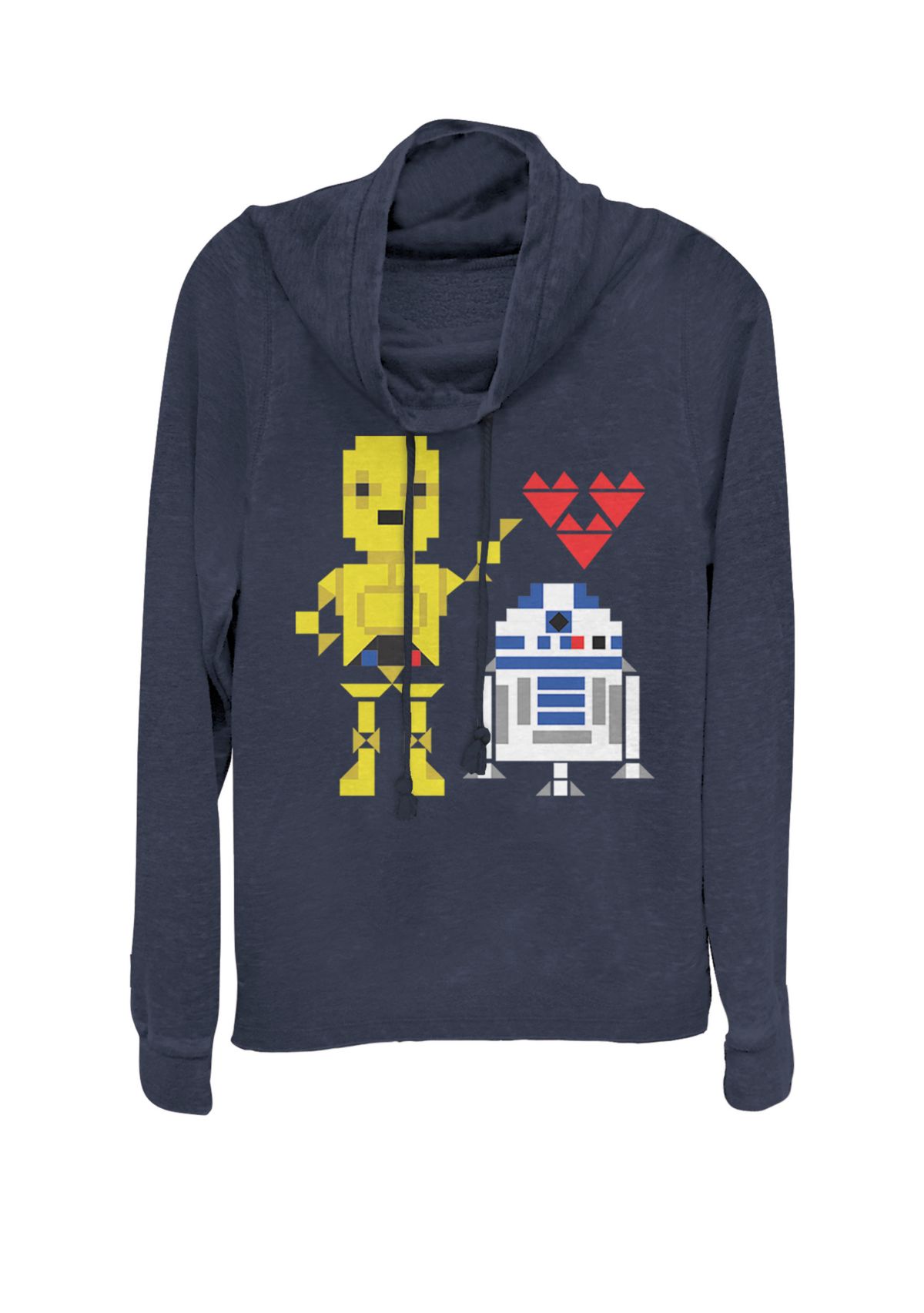 C-3PO R2-D2 Pixel Droid Love Cowl Neck Pullover