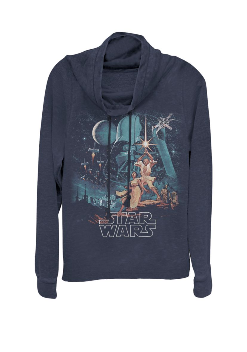 A New Hope Faded Vintage Poster Cowl Neck Pullover