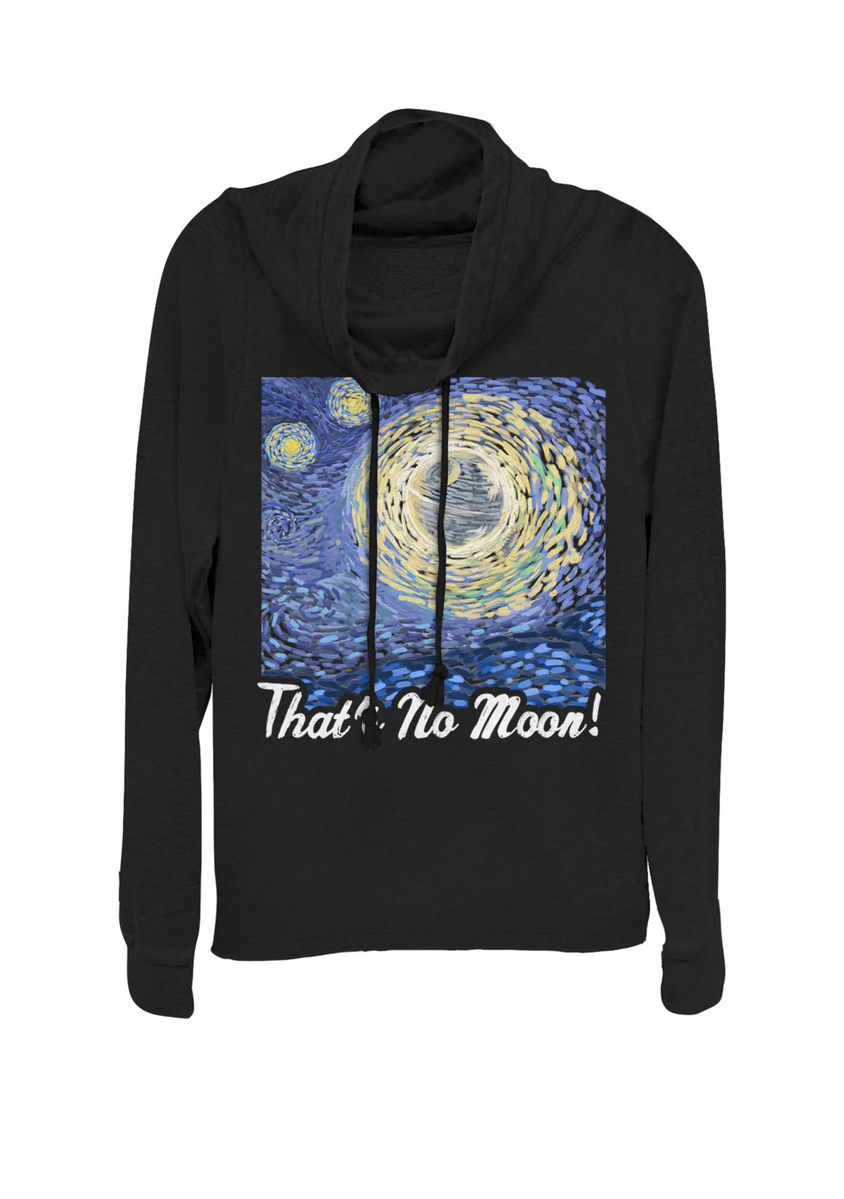 Death Starry Night Thats No Moon! Cowl Neck Pullover