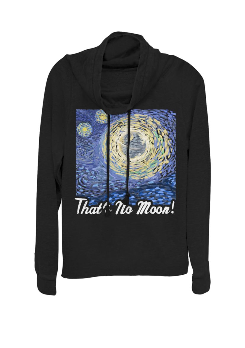 Death Starry Night Thats No Moon! Cowl Neck Pullover