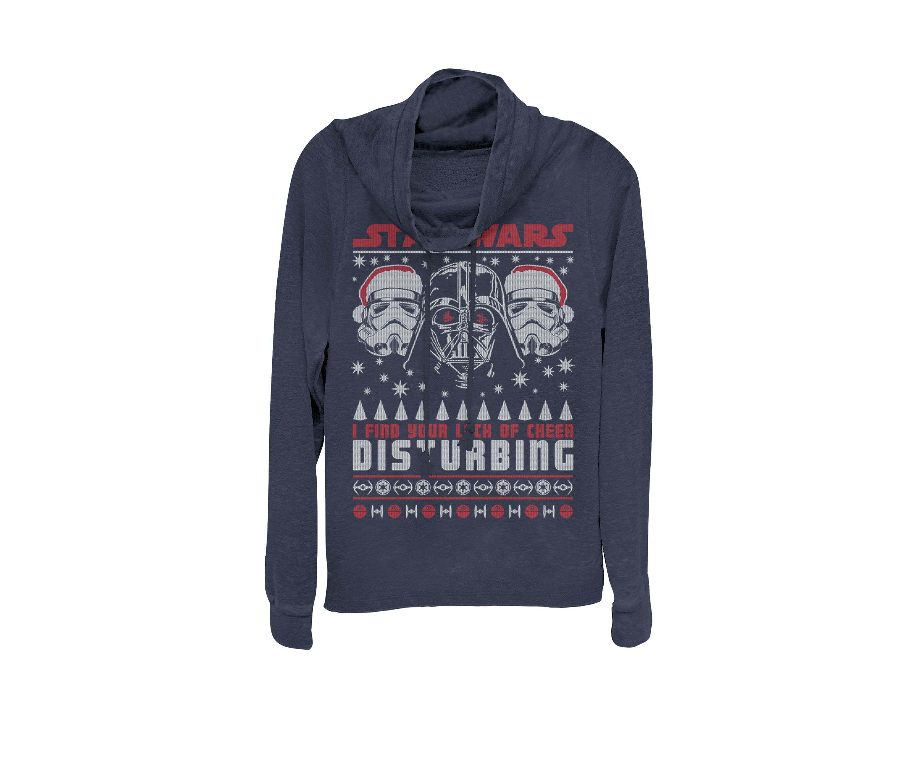 Darth Vader Lack Of Cheer Ugly Christmas Cowl Neck Graphic Pullover