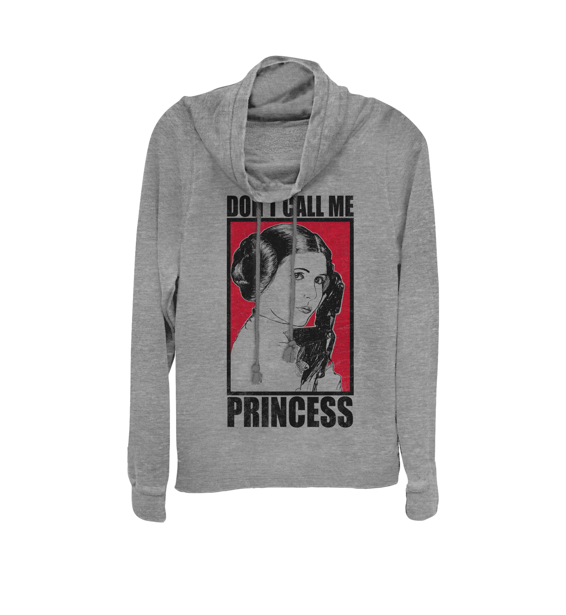 Leia Dont Call Me Princess Poster Cowl Neck Graphic Pullover