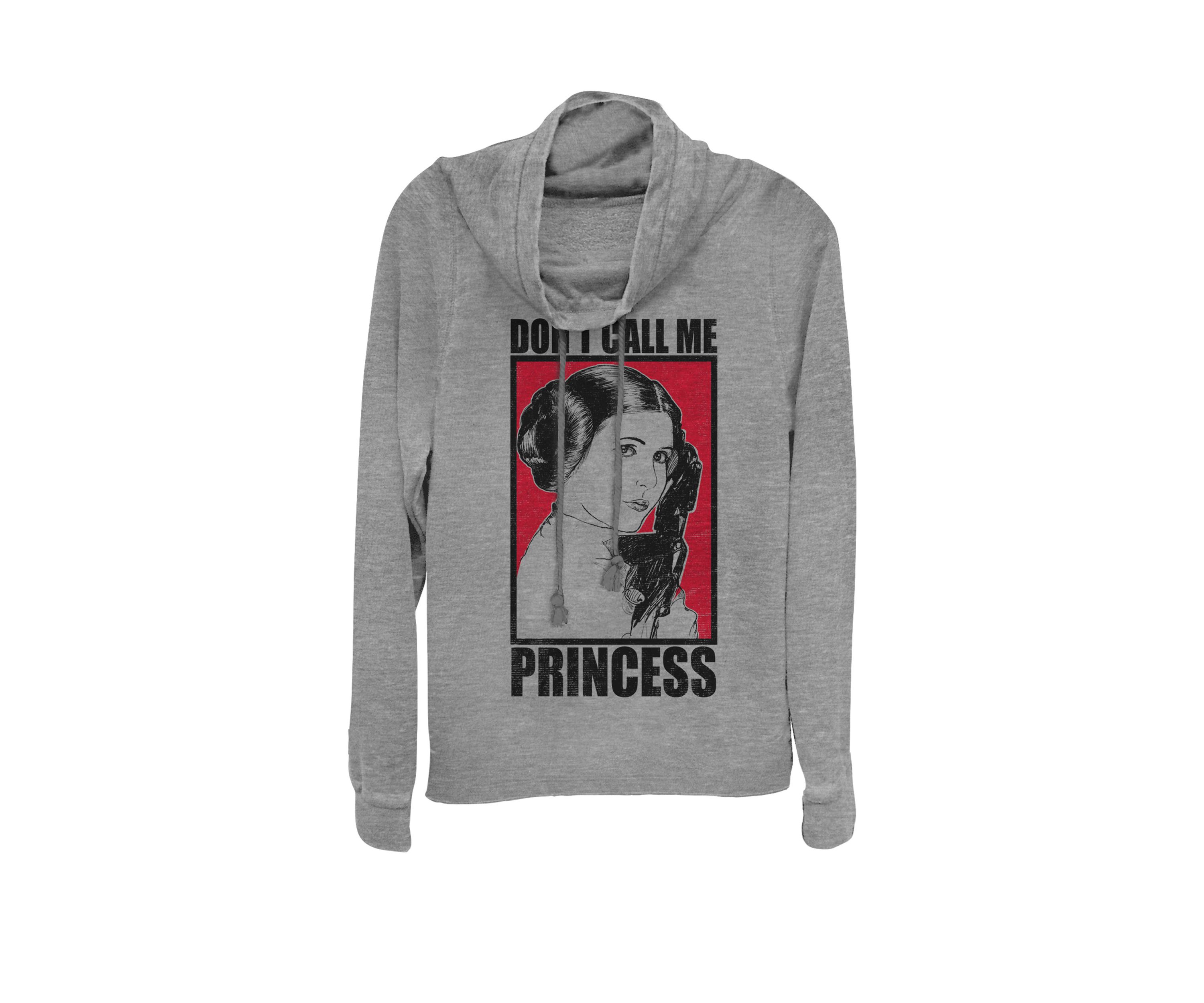 Leia Dont Call Me Princess Poster Cowl Neck Graphic Pullover