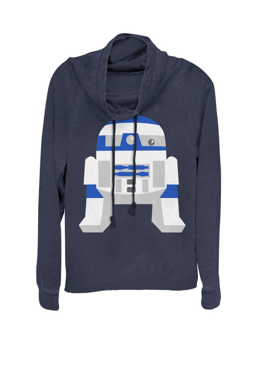 Cute Cartoon R2-D2 Droid Cowl Neck Graphic Pullover