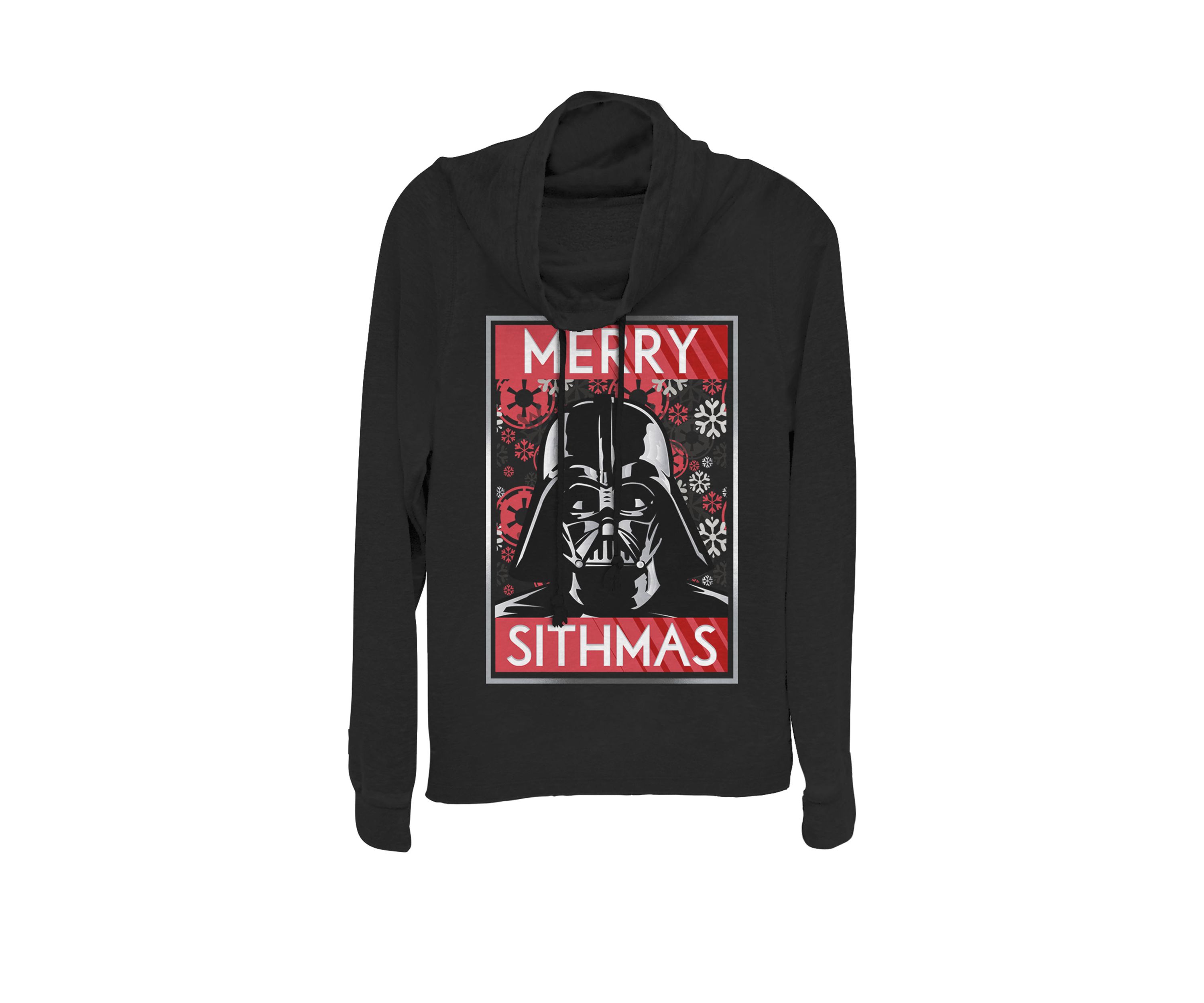 Christmas Darth Vader Merry Sithmas Poster Cowl Neck Graphic Pullover