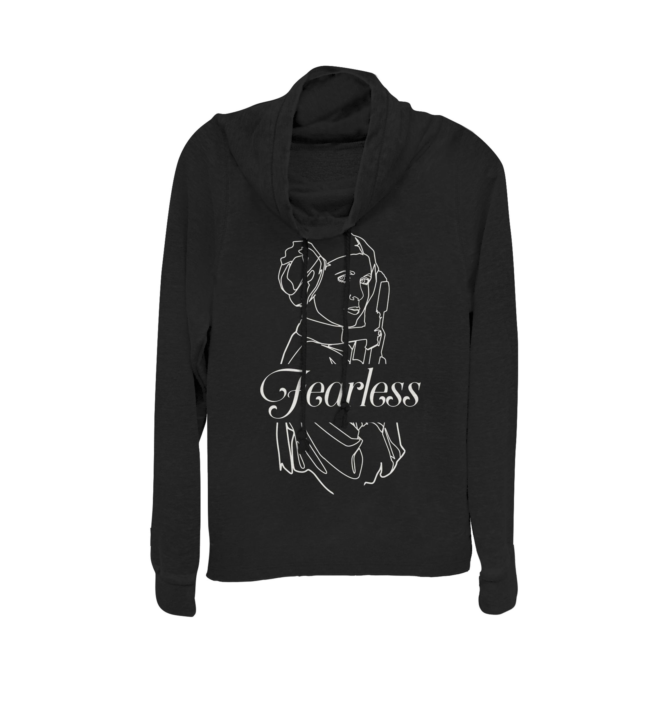 Princess Leia Fearless Outline Cowl Neck Graphic Pullover