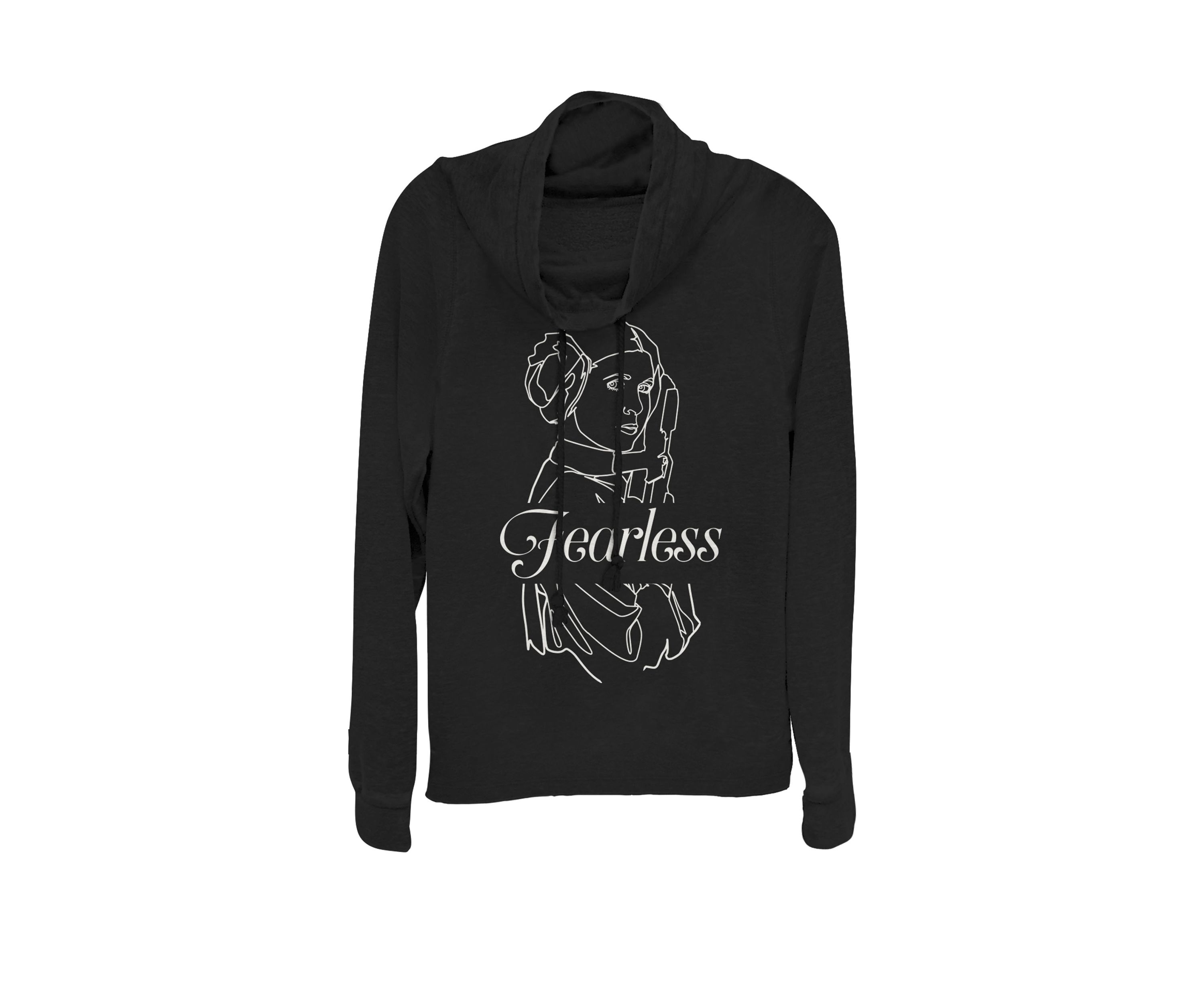 Princess Leia Fearless Outline Cowl Neck Graphic Pullover