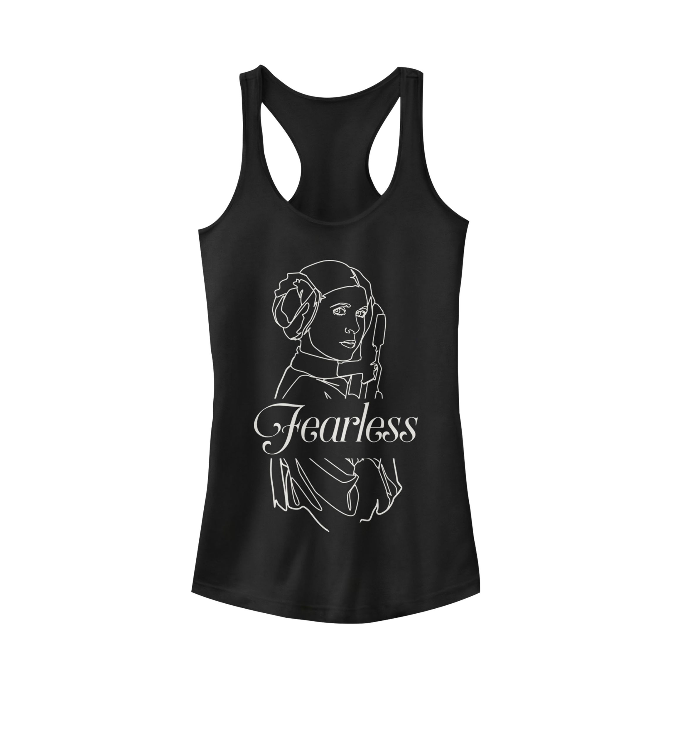 Womens Princess Leia Fearless Outline Graphic Racerback Tank