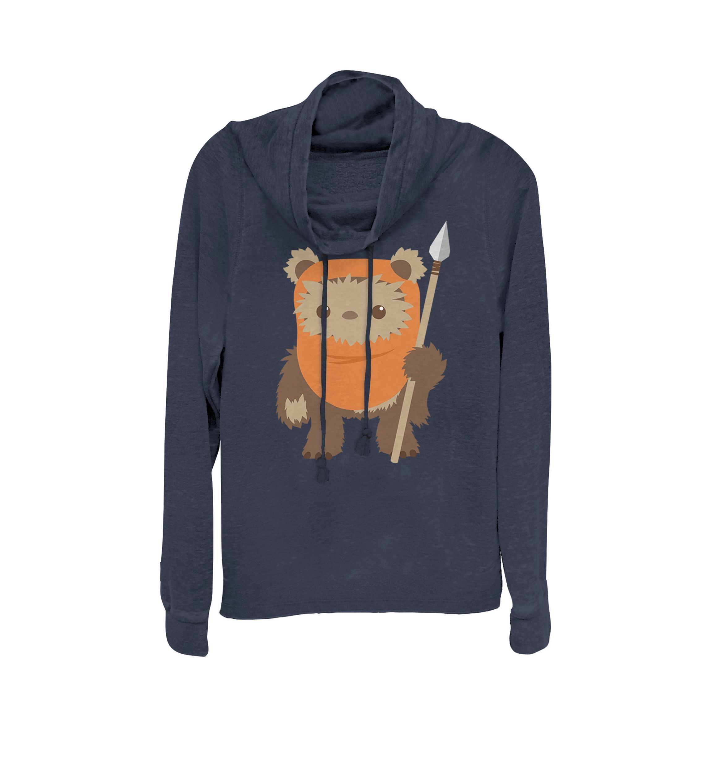 Wicket Ewok Chibi Kawaii Cute Graphic Cowl Neck Pullover
