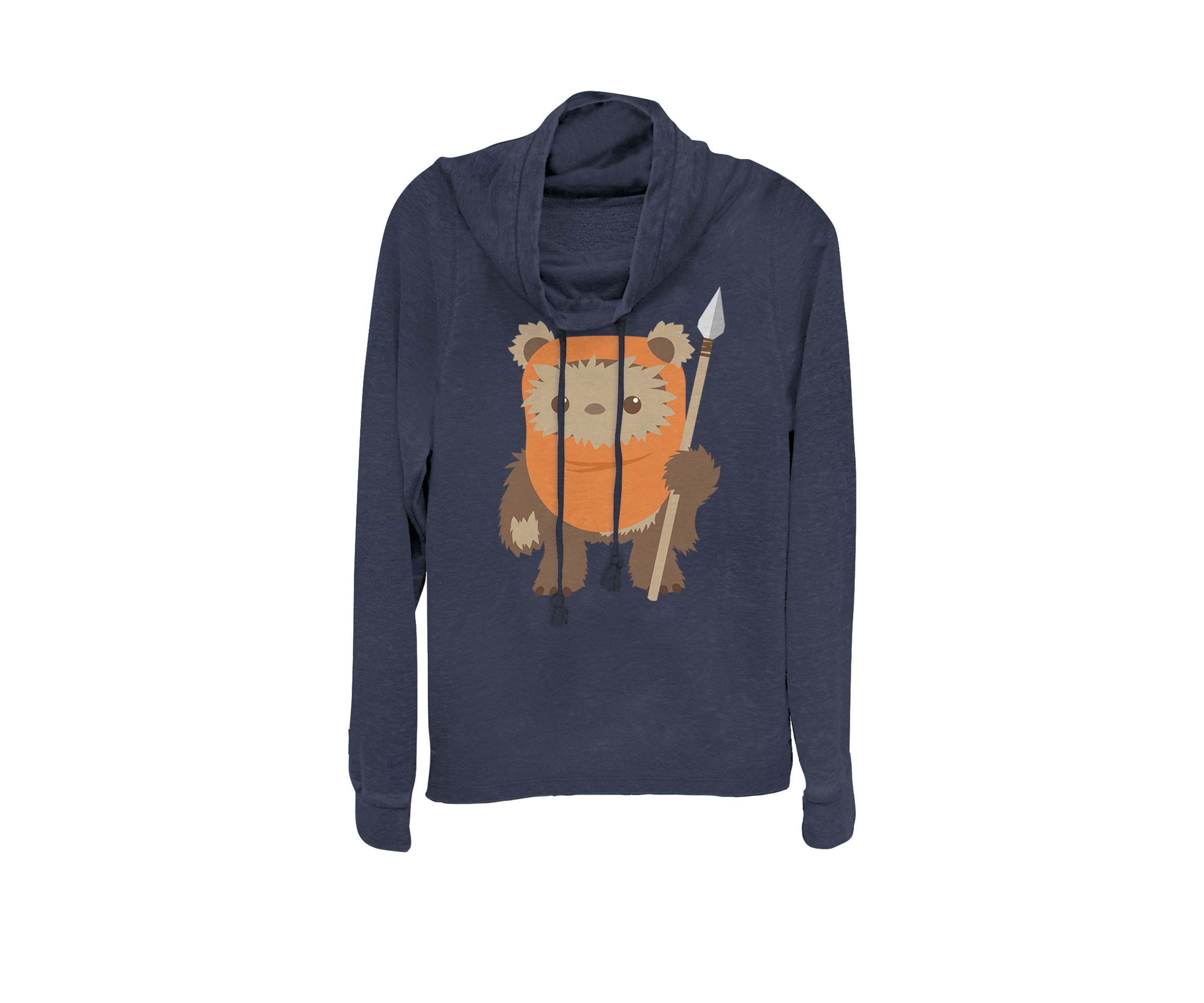 Wicket Ewok Chibi Kawaii Cute Graphic Cowl Neck Pullover