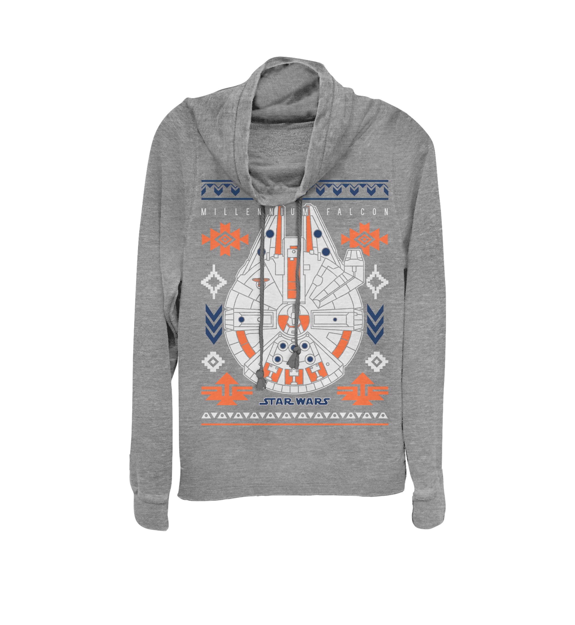 Falcon Aztec Pattern Tribal Tile Cowl Neck Graphic Pullover