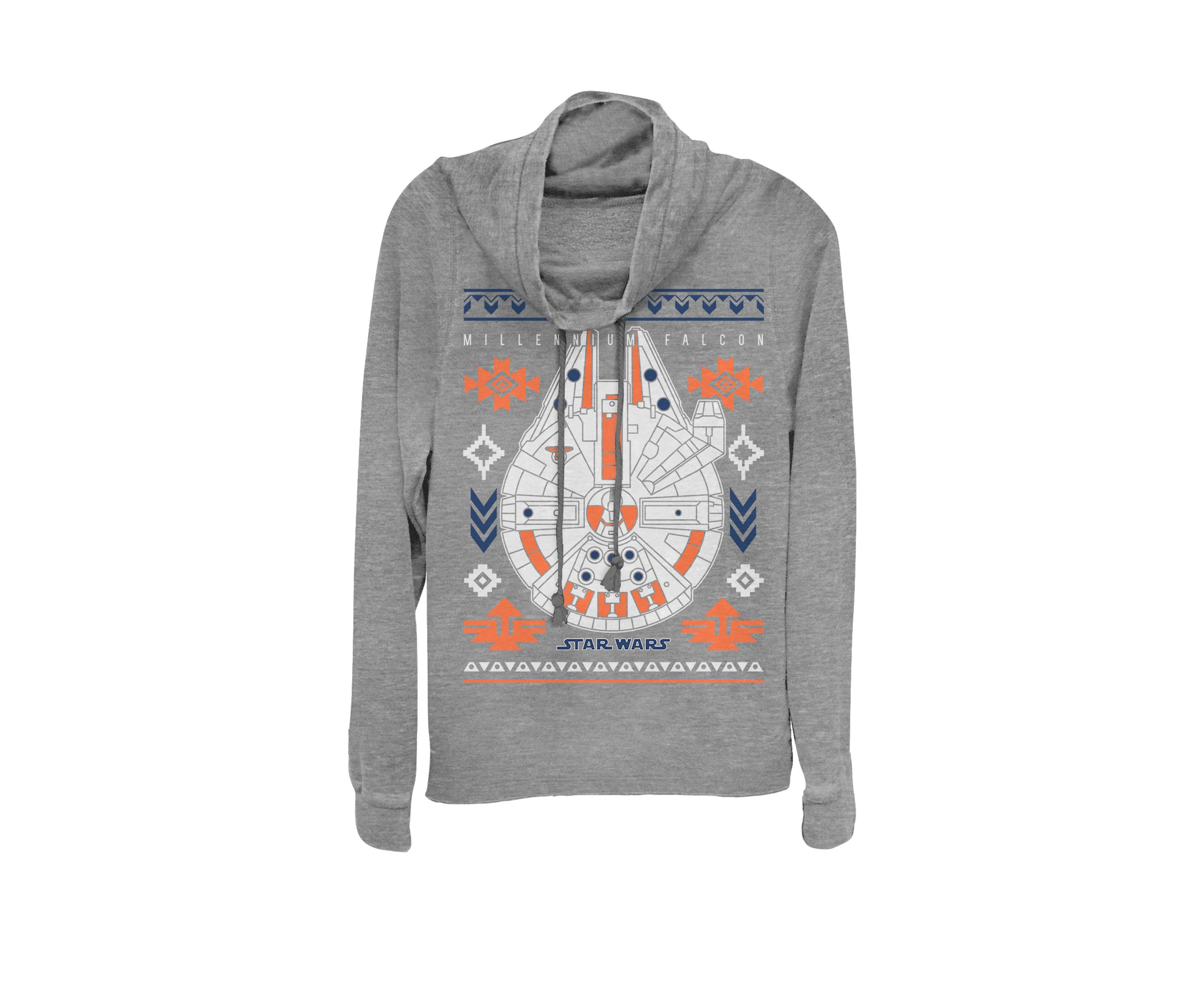 Falcon Aztec Pattern Tribal Tile Cowl Neck Graphic Pullover