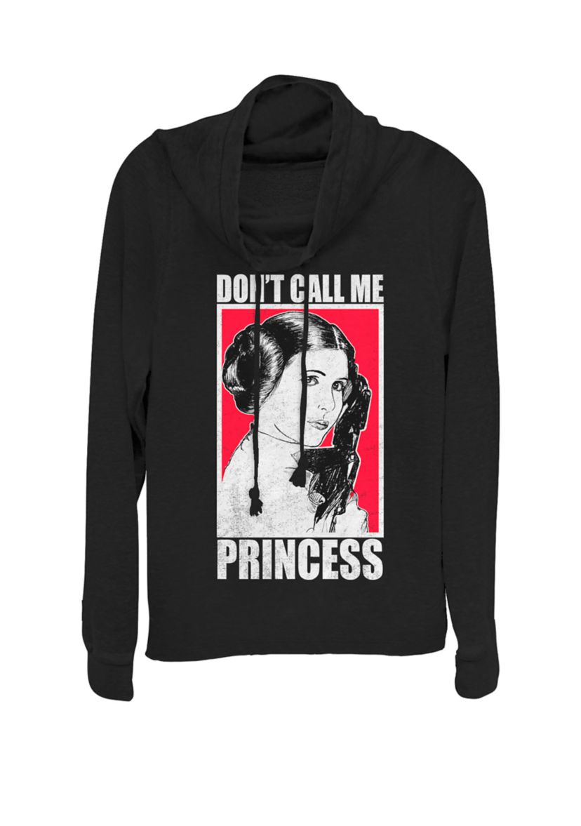 Leia Dont Call Me Princess Poster Cowl Neck Graphic Pullover