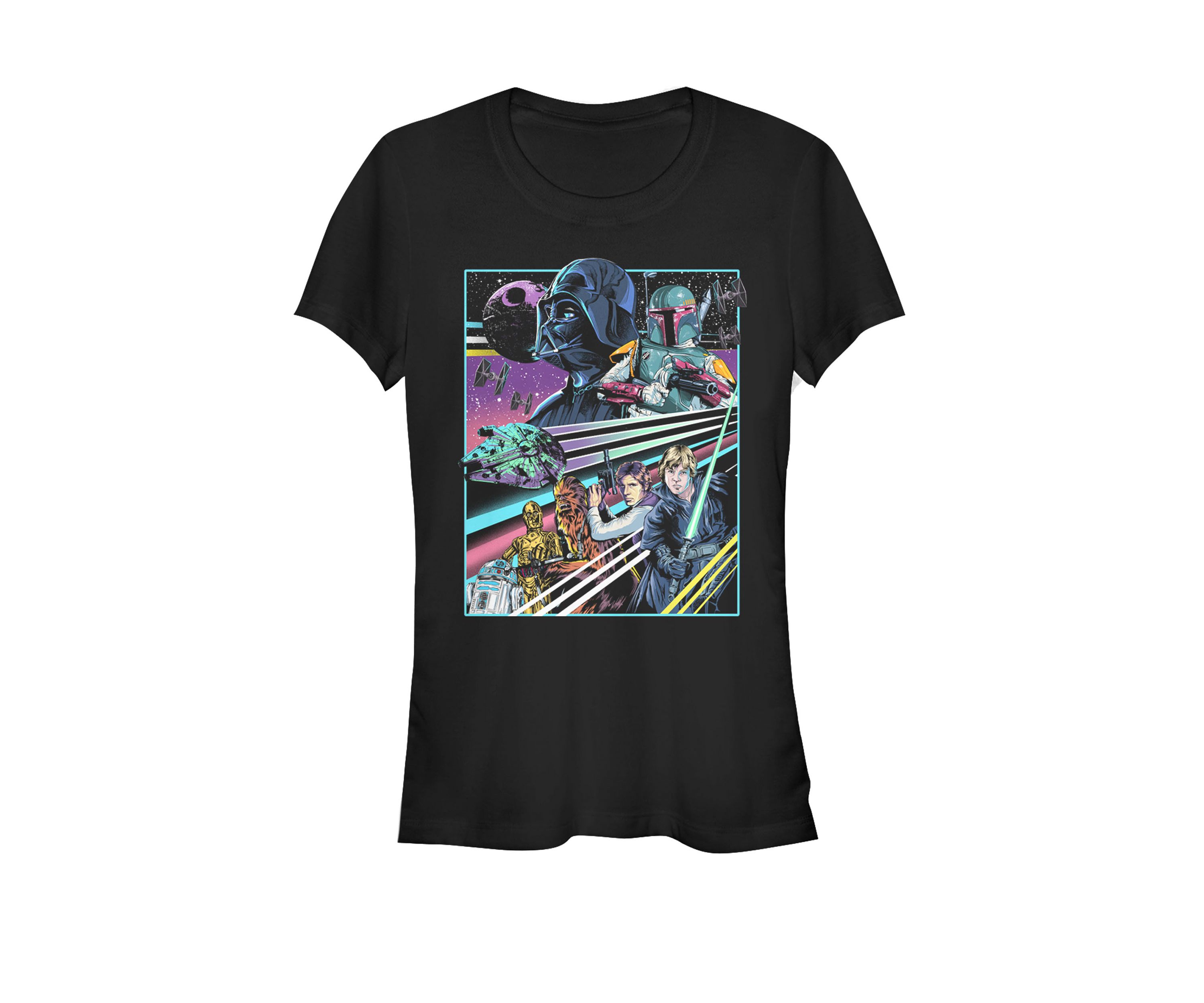 Neon Pop Group Poster Short Sleeve Graphic T-Shirt
