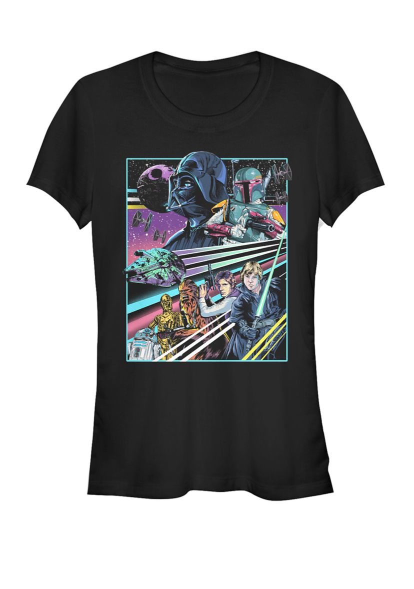 Neon Pop Group Poster Short Sleeve Graphic T-Shirt
