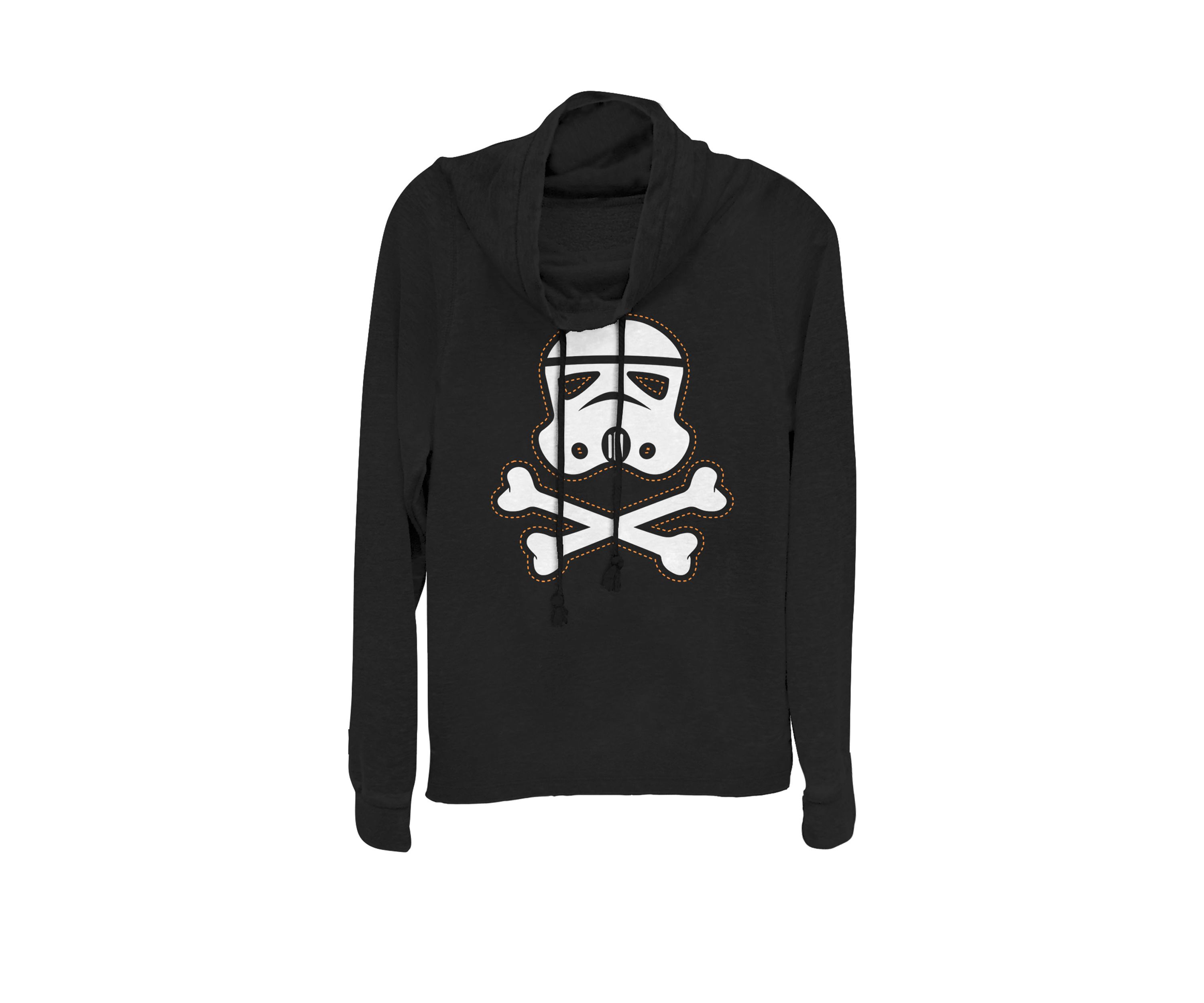 Stormtrooper Skull Patch Cowl Neck Graphic Pullover