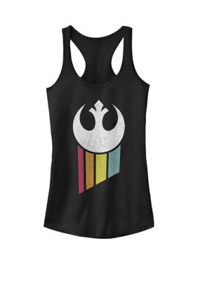 Star Wars Women's Rebel Rainbow Logo Graphic Racerback Tank Top, Black, XXL
