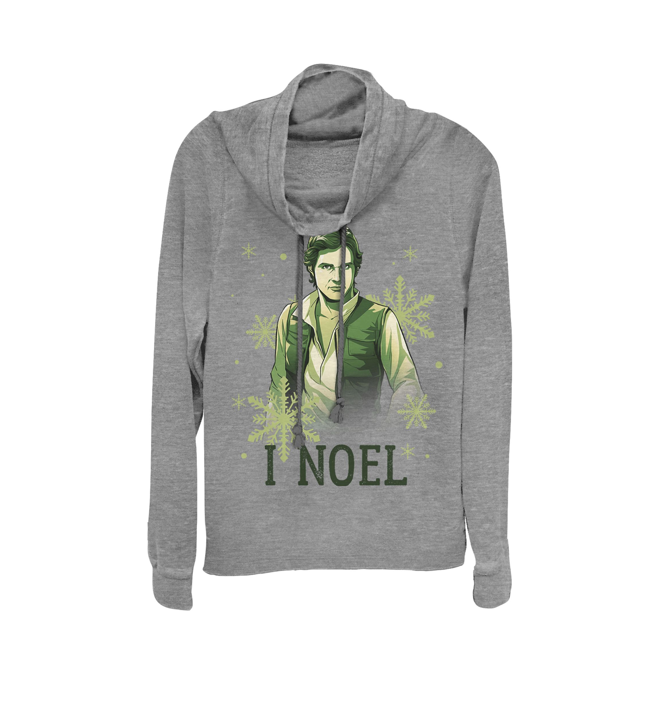 Han Solo I Noel Christmas Snowflakes Cowl Neck Graphic Pullover