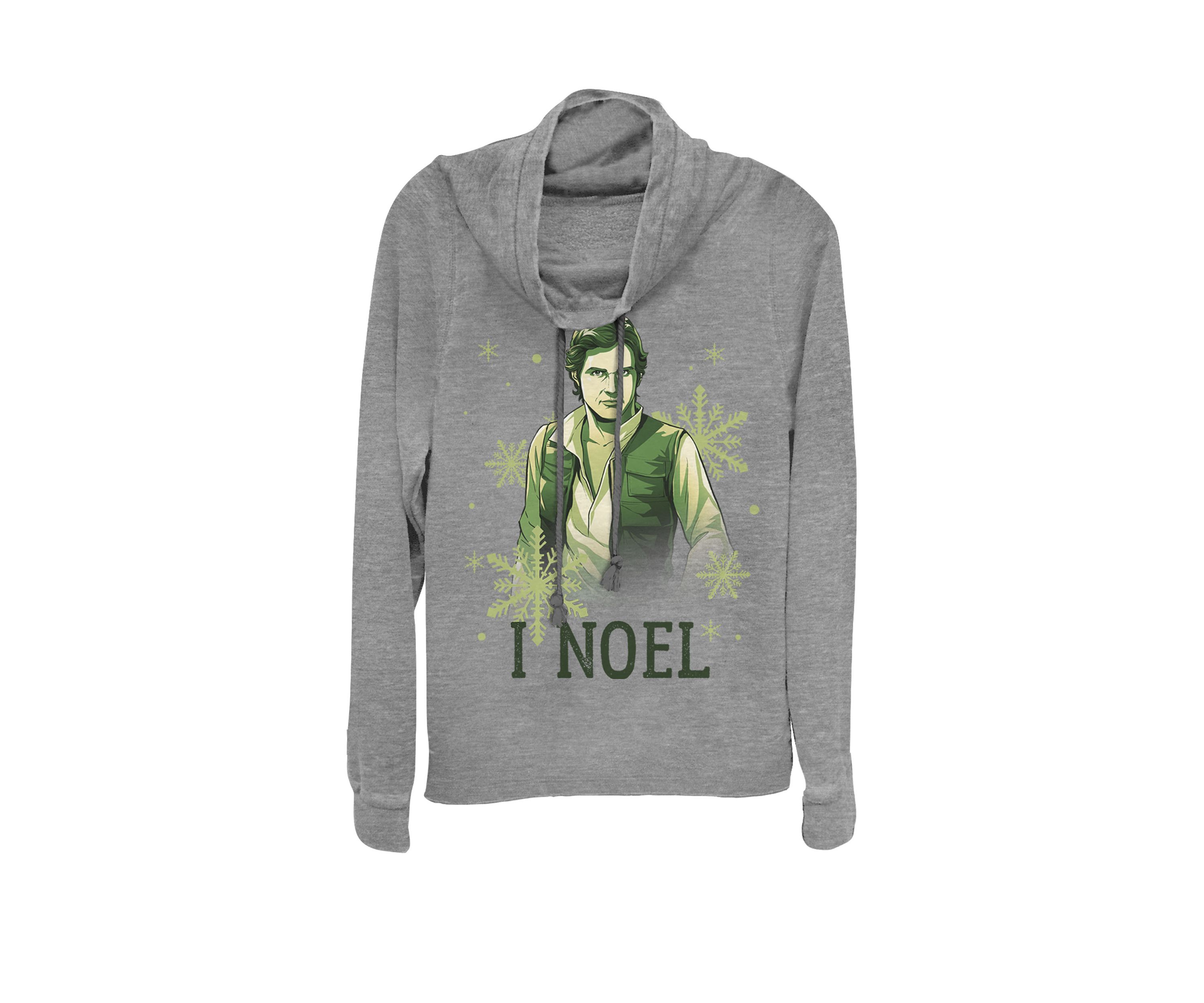 Han Solo I Noel Christmas Snowflakes Cowl Neck Graphic Pullover