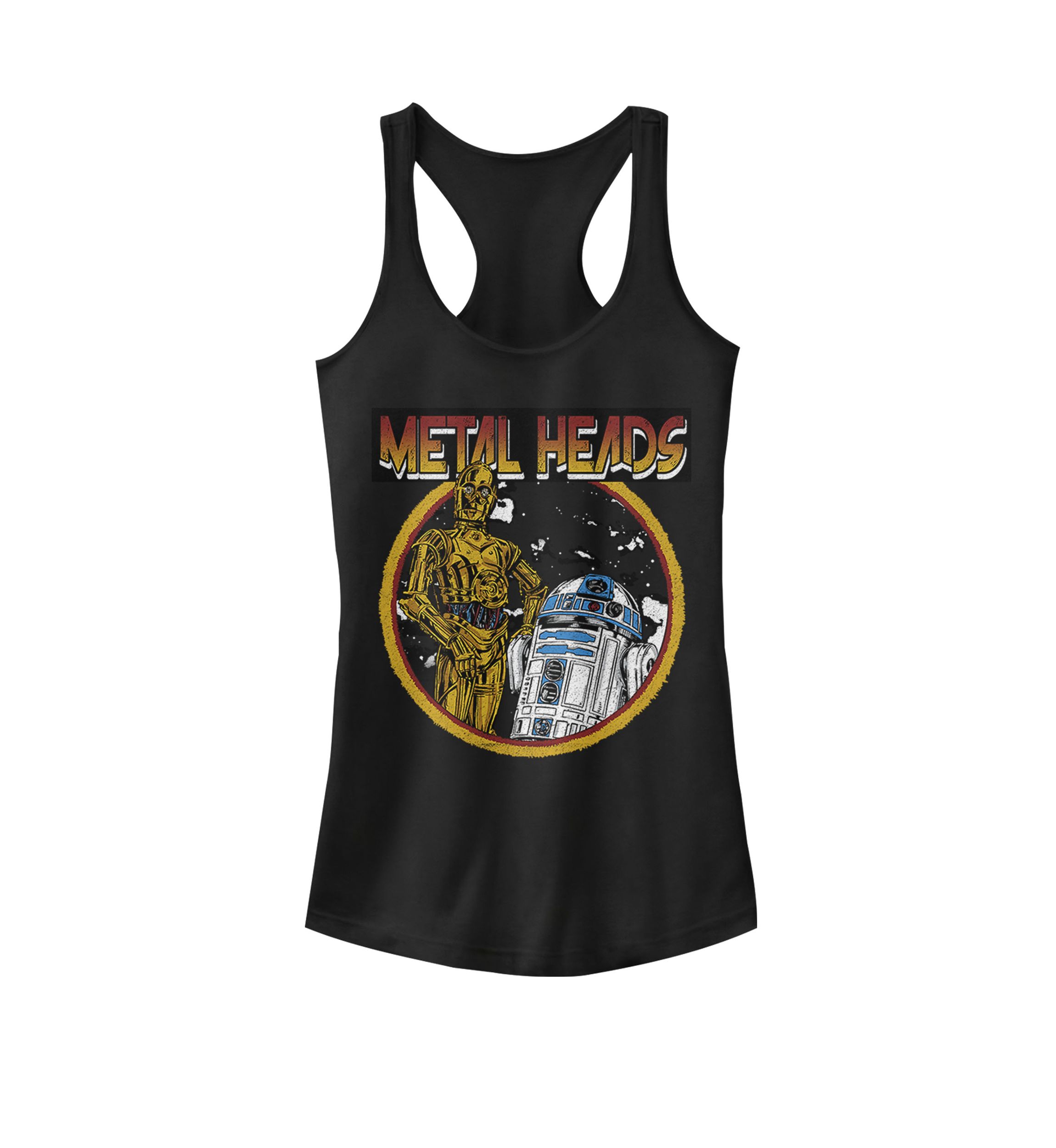 C-3PO R2-D2 Droid Metal Heads Graphic Racerback Tank