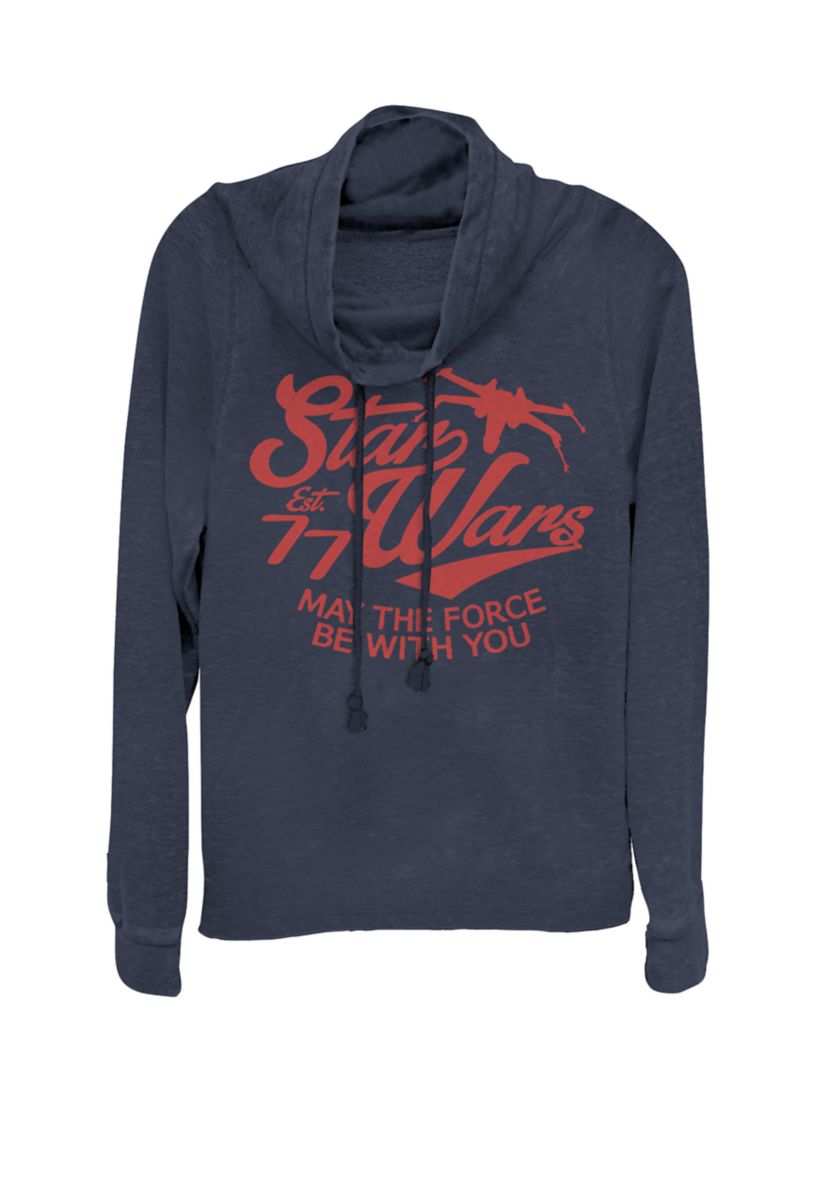 77 Retro X-Wing Vintage Craft Cowl Neck Graphic Pullover
