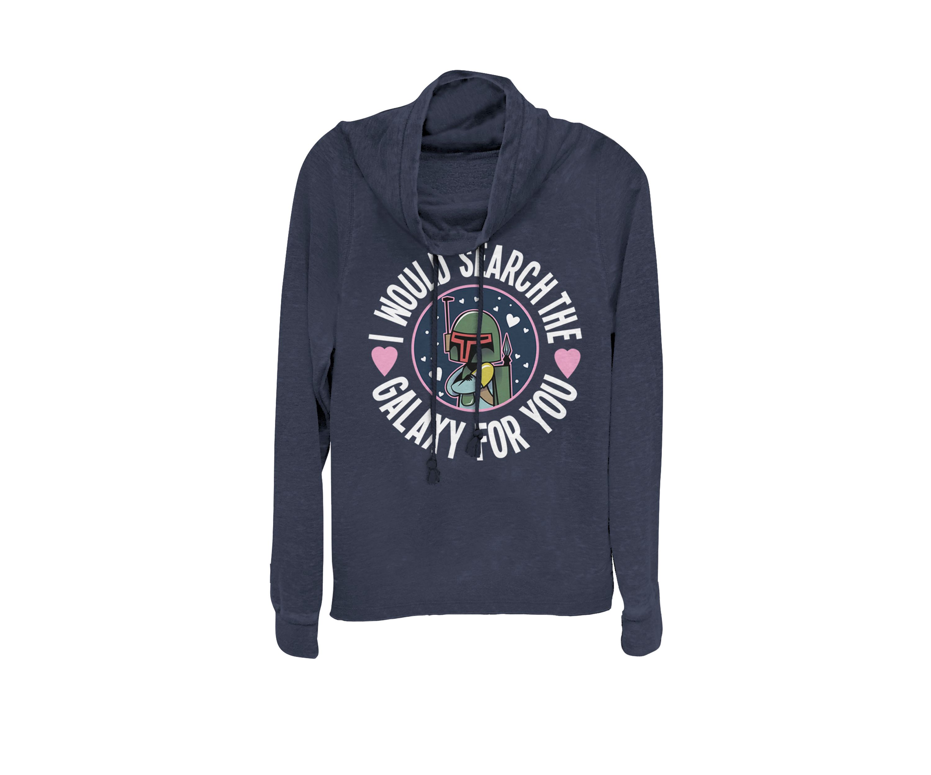 Valentines Search The Galaxy For You Cowl Neck Graphic Pullover