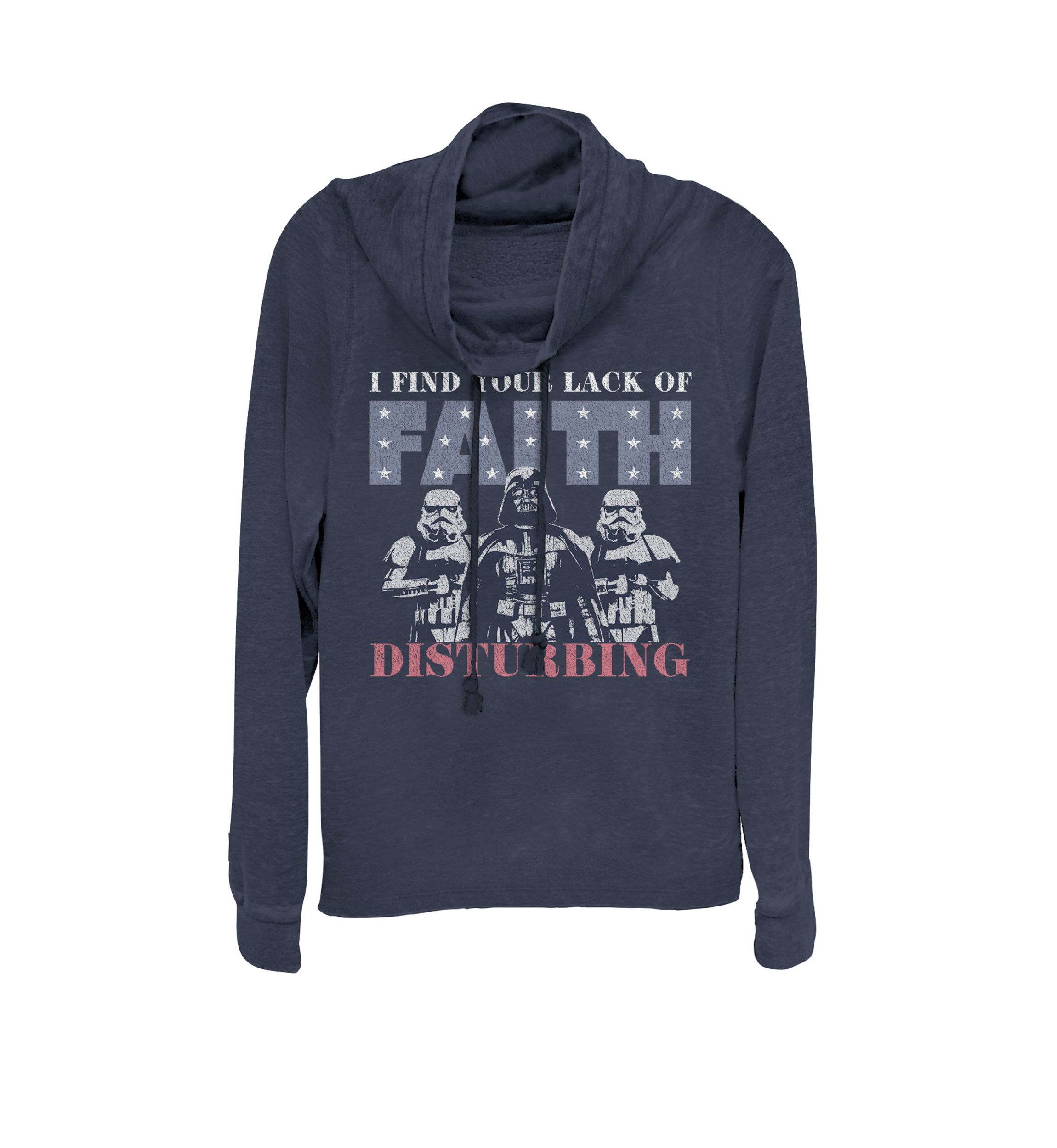 Darth Vader Patriotic Faith Cowl Neck Graphic Pullover
