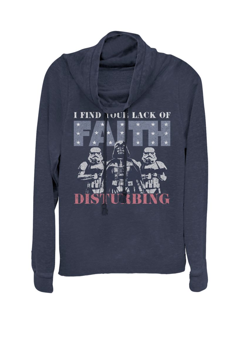 Darth Vader Patriotic Faith Cowl Neck Graphic Pullover