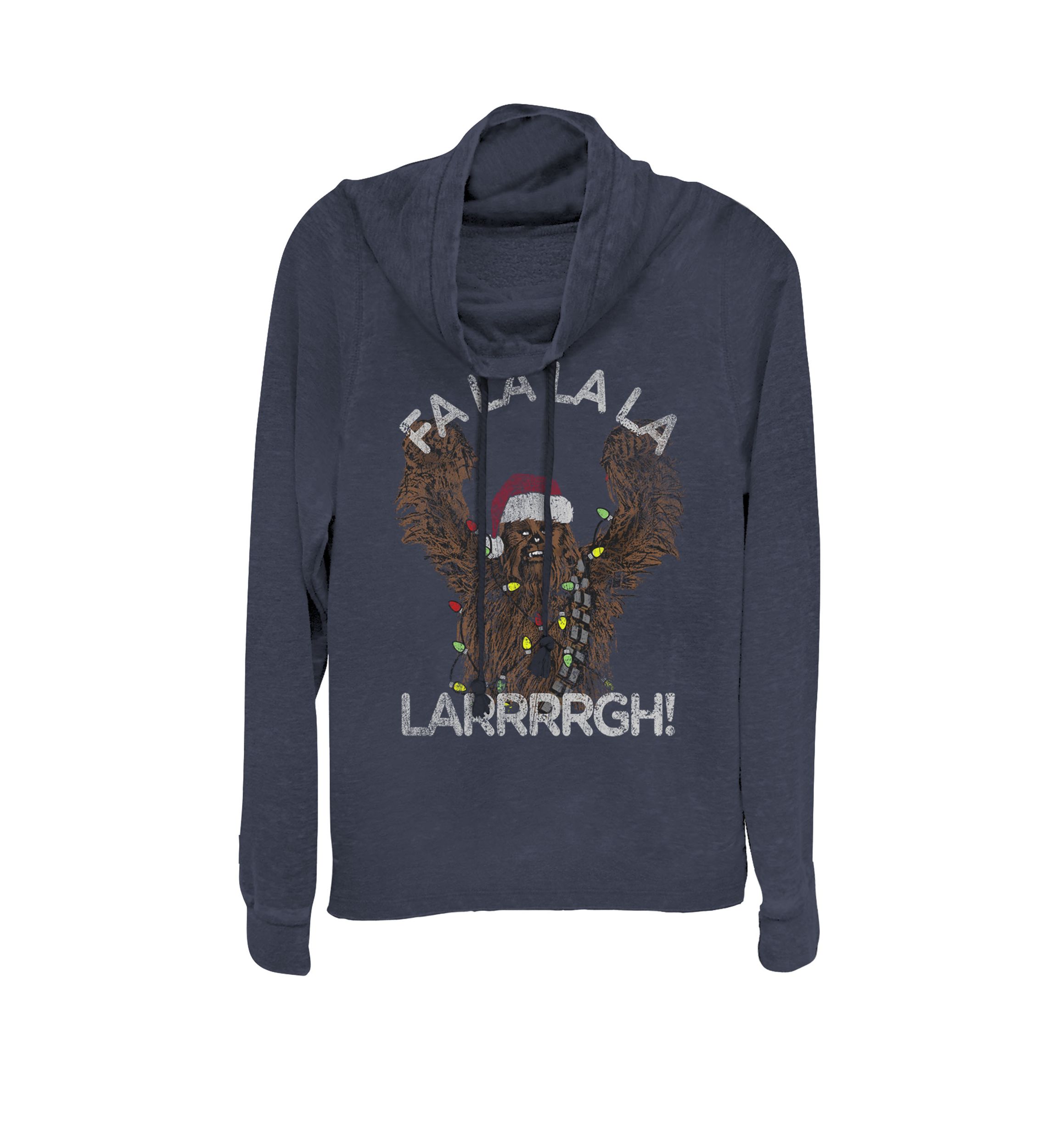 Christmas Wookiee Yell Cowl Neck Graphic Pullover