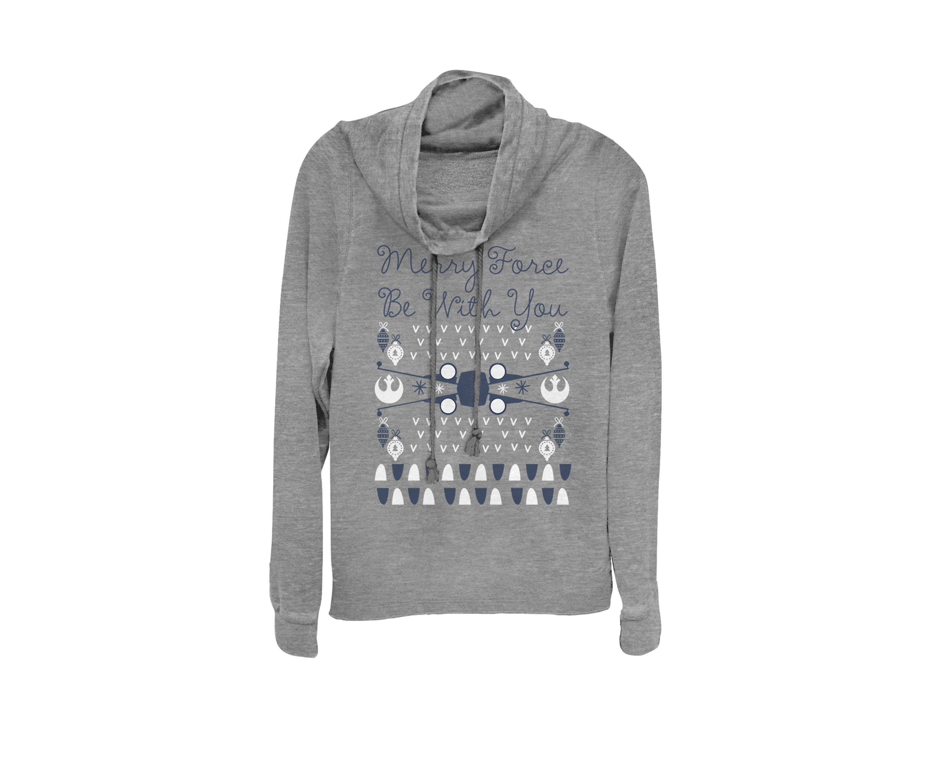 X-Wing Ugly Christmas Cowl Neck Graphic Pullover