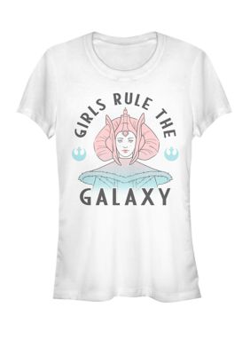 Star Wars Padme Amidala Girls Rule The Galaxy Short Sleeve Graphic T-Shirt, White, XXL
