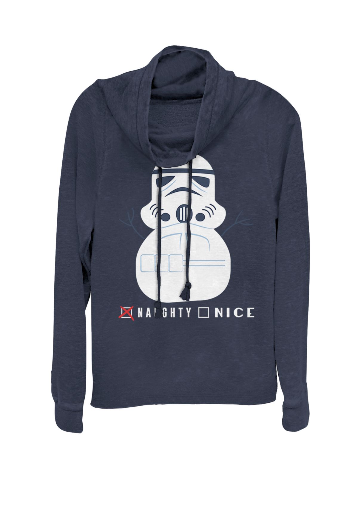 Storm Trooper Naughty Snowman Christmas Cowl Neck Graphic Pullover