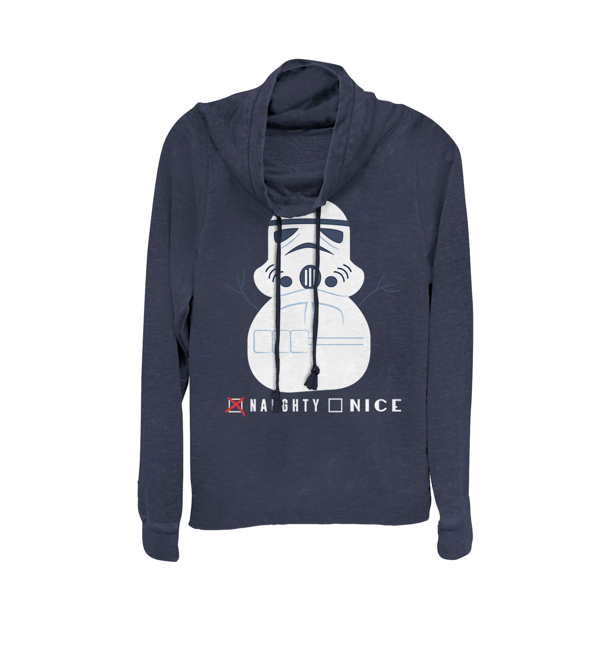 Storm Trooper Naughty Snowman Christmas Cowl Neck Graphic Pullover